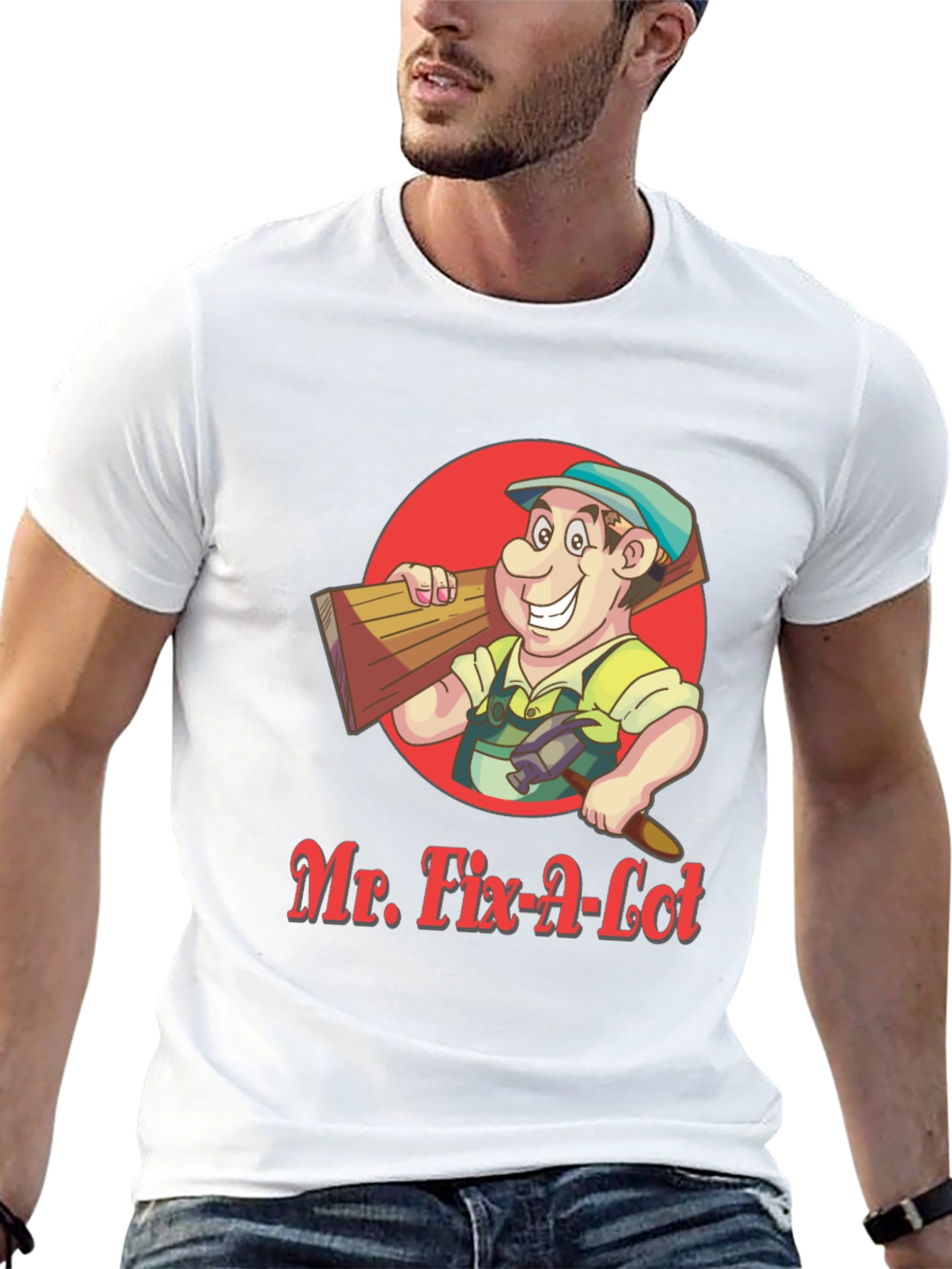 Mr. Fix-A-Lot Cartoon Graphic Tee - Black