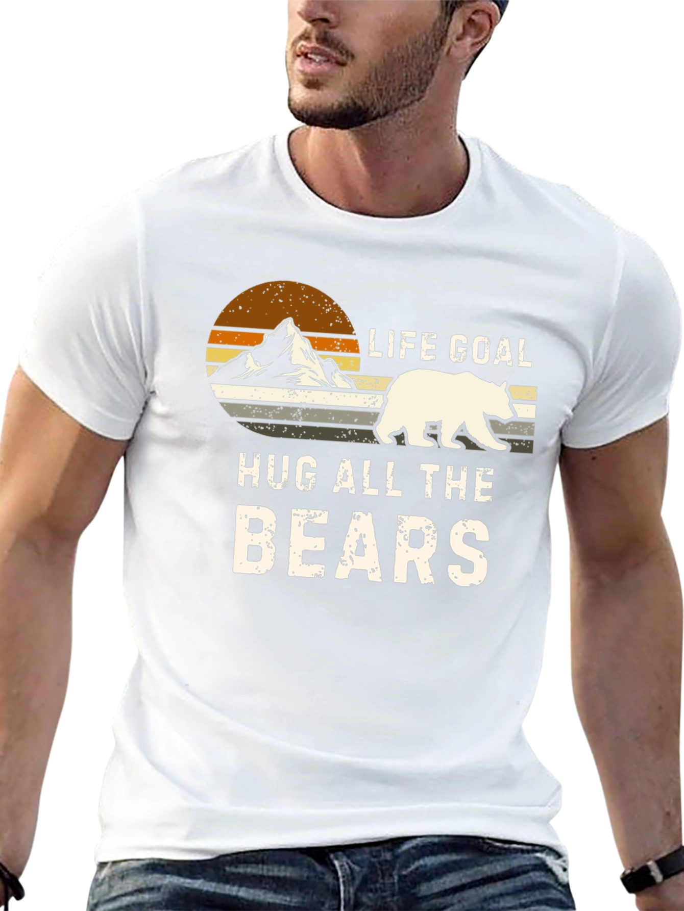 Life Goal Hug All The Bears Graphic Tee