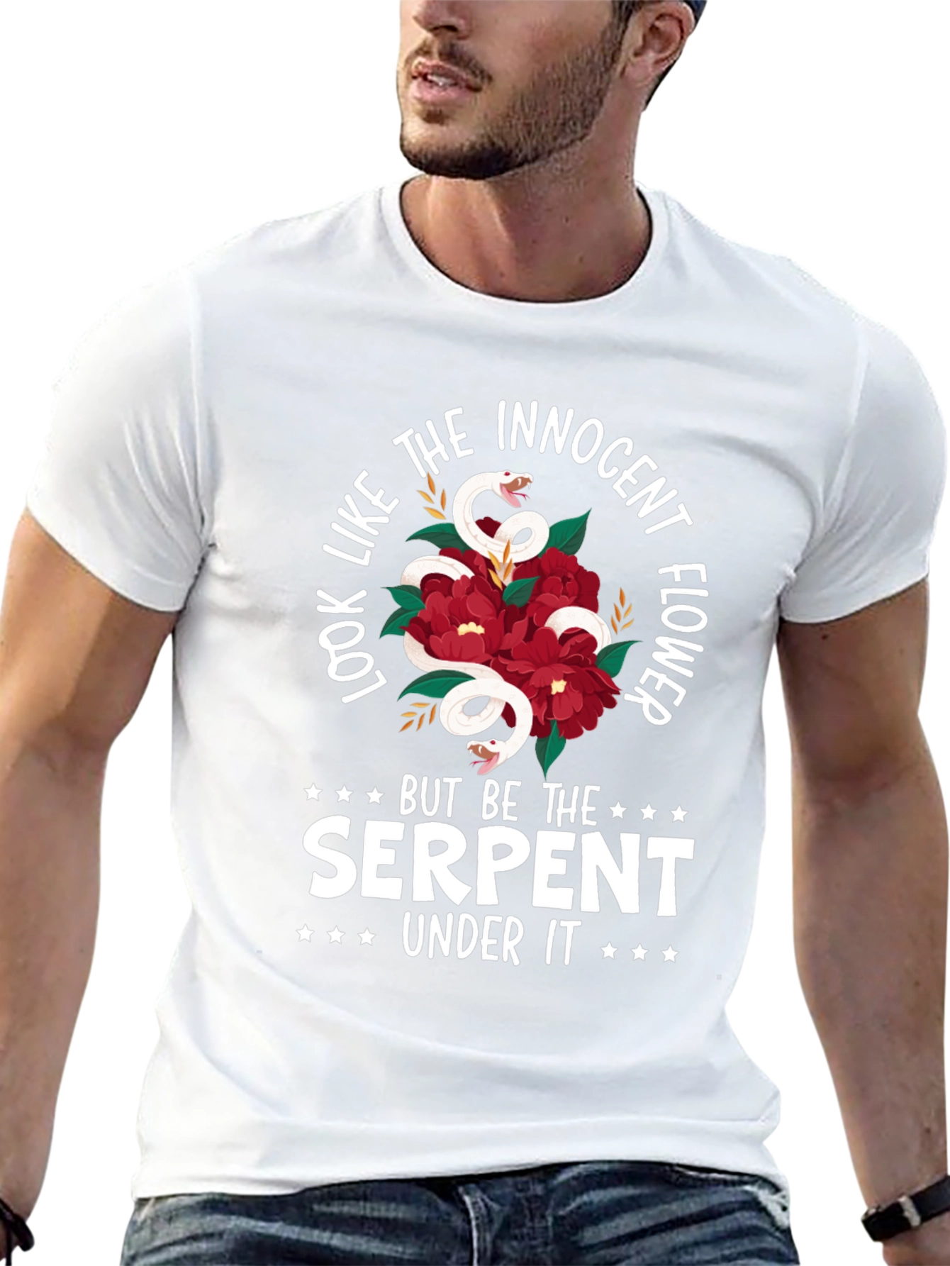 Innocent Flower Serpent Graphic Tee - Unisex