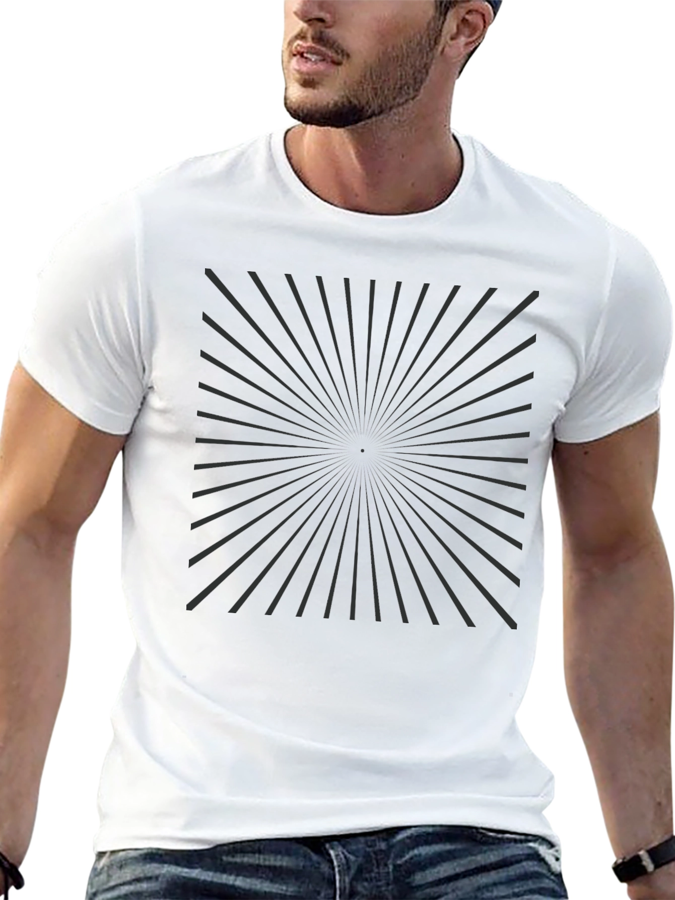 Black Sunburst Graphic Tee - Modern Style