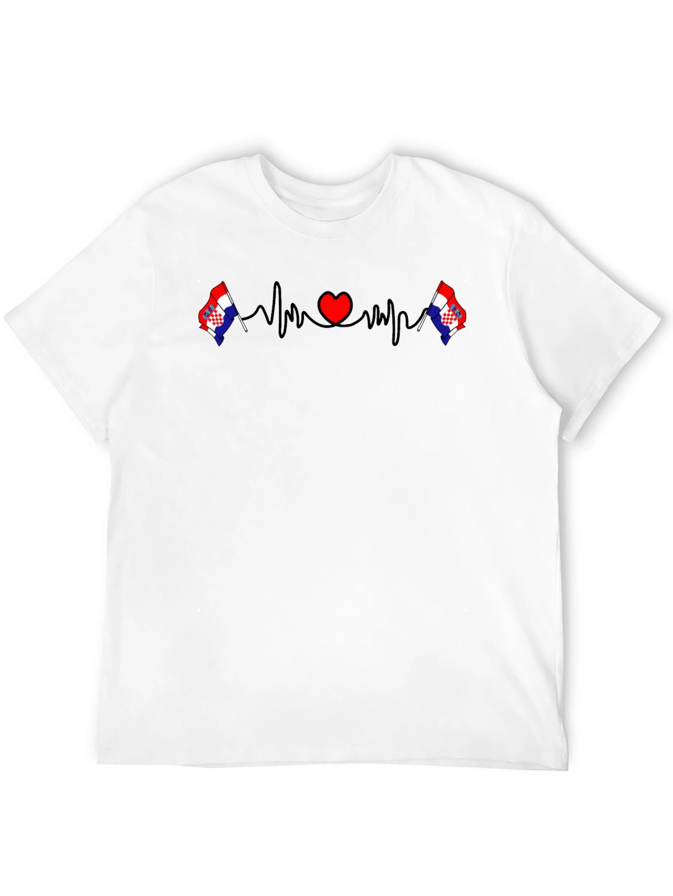 Heartbeat Croatia Flag Graphic T-Shirt