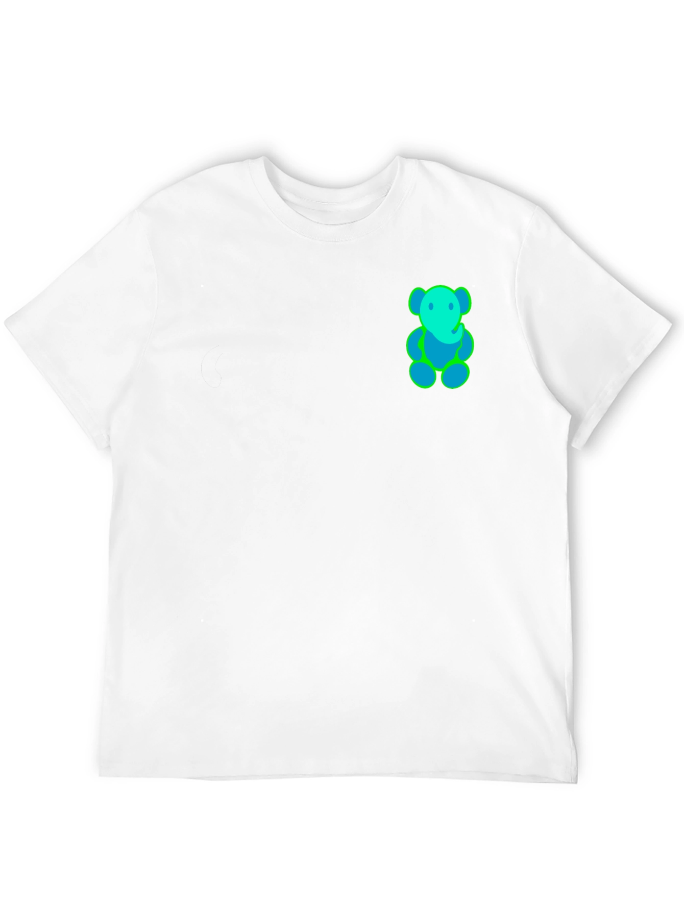 Black T-Shirt with Neon Bear Design