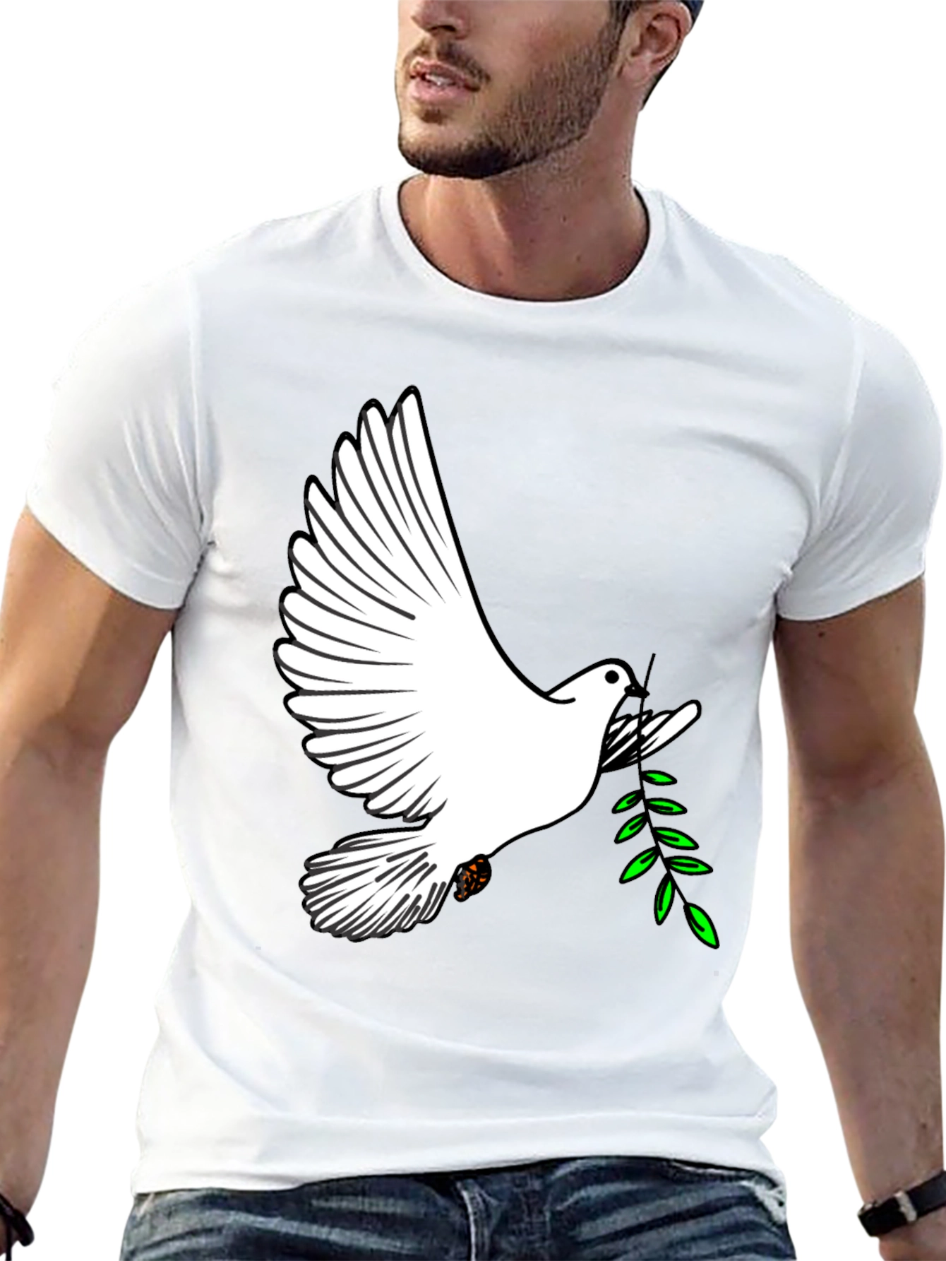Peace Dove Graphic Tee - Stylish Black T-Shirt