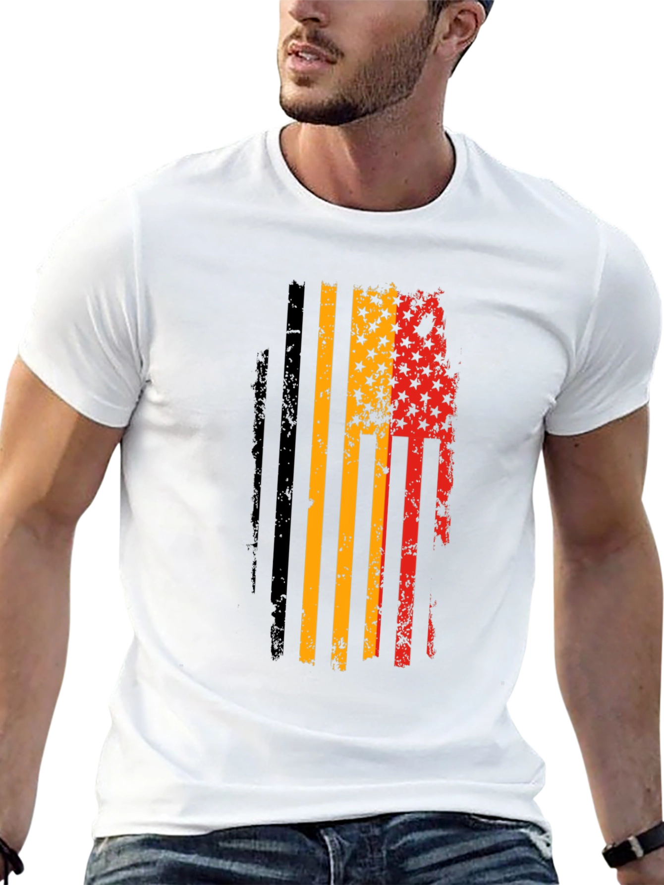 German American Flag Distressed T-Shirt