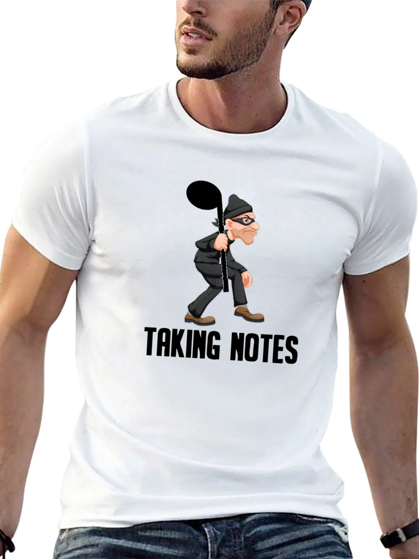 Taking Notes Graphic Tee - Funny Music Thief Shirt