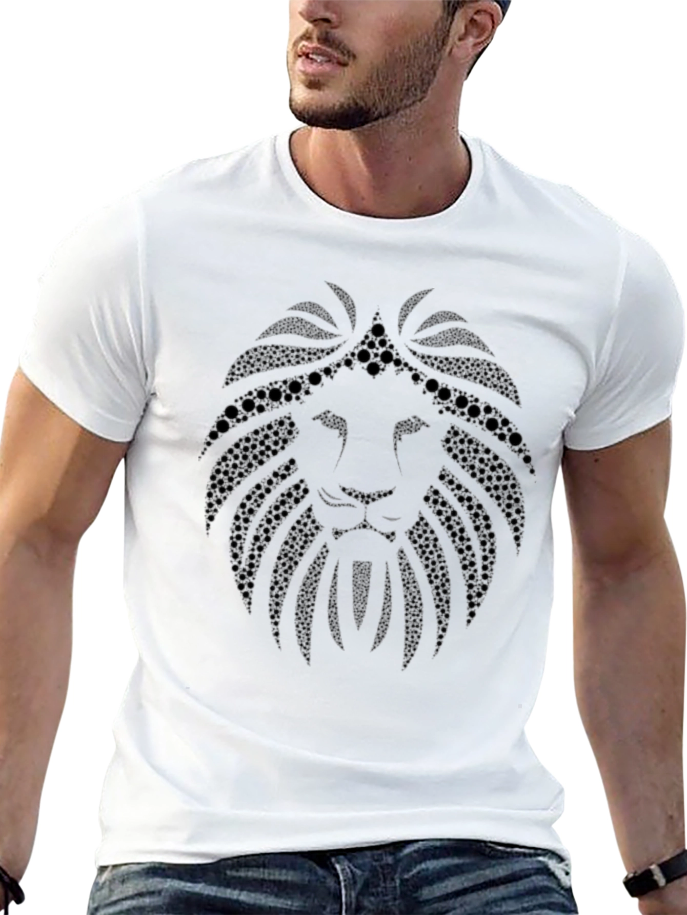 Lion Head Graphic Black T-Shirt
