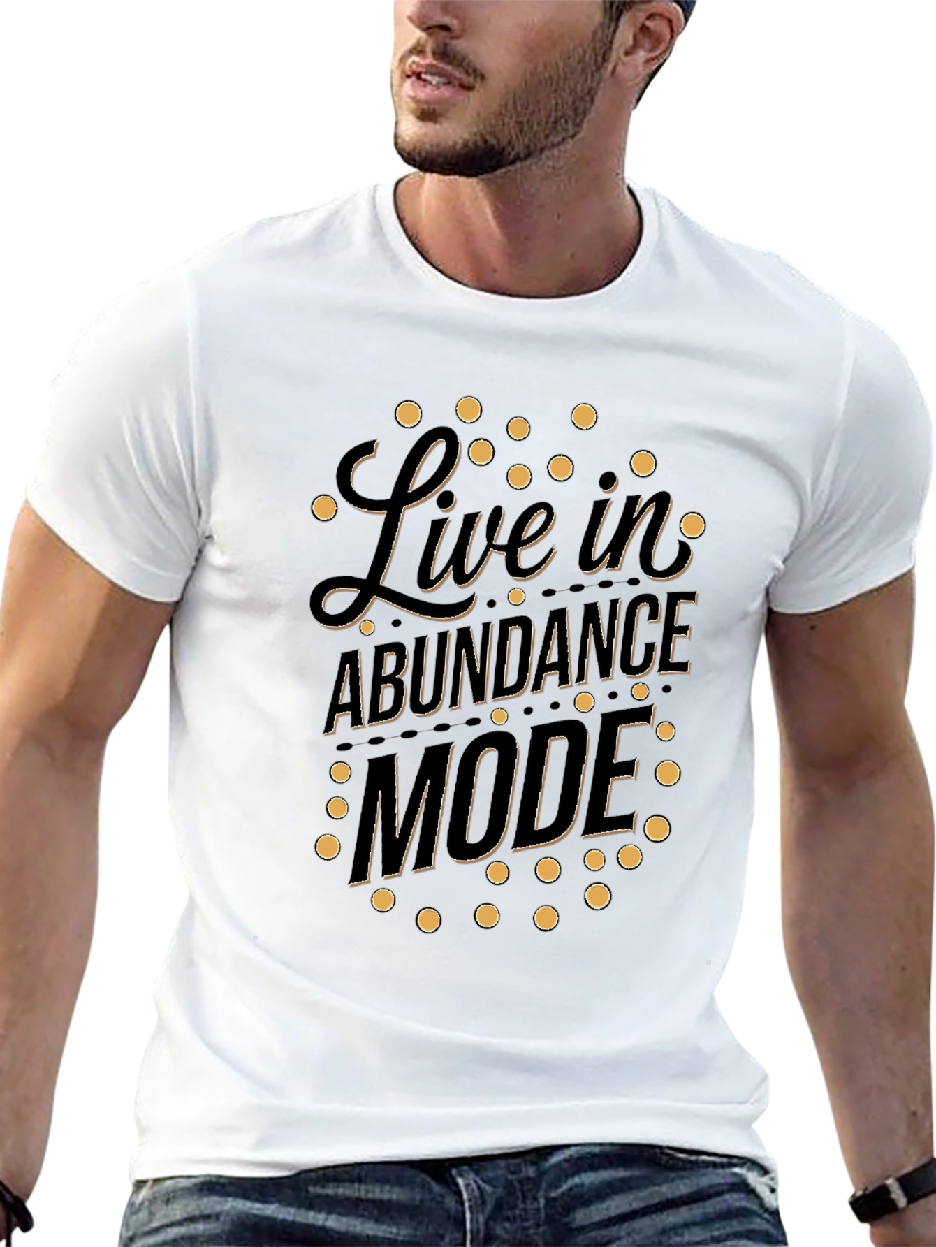 Live in Abundance Mode Black Graphic T-Shirt