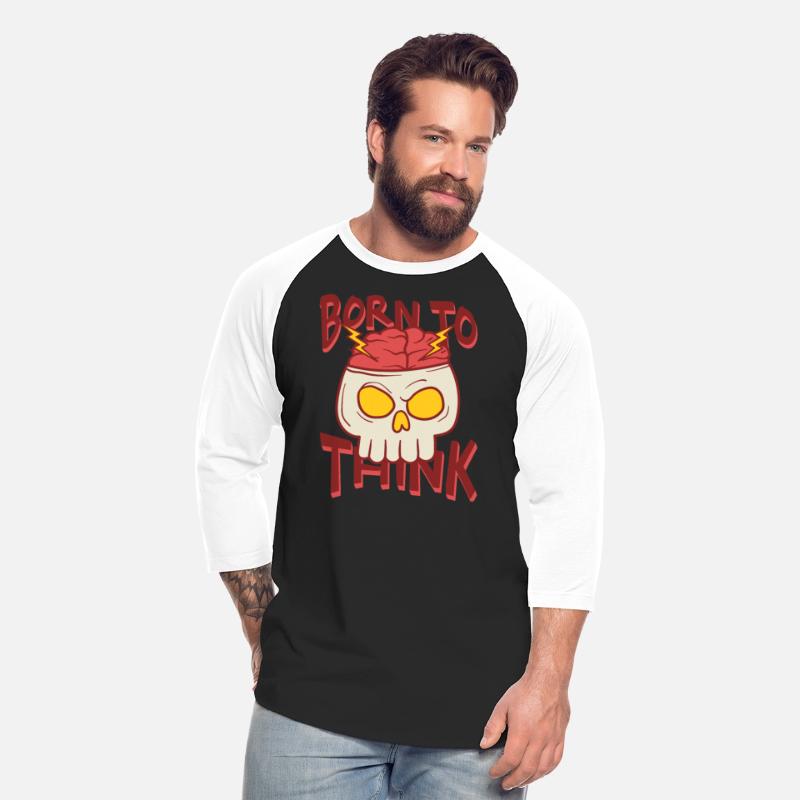 Born to Think Skull Illustration T Shirt Template