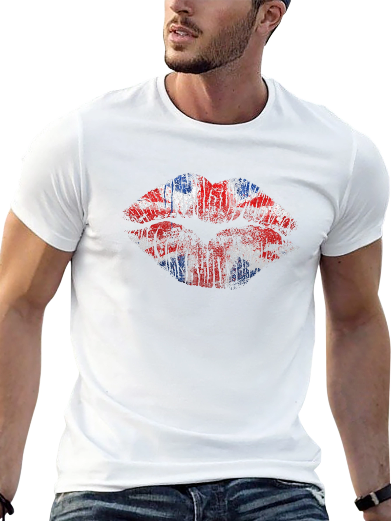 Union Jack Lips Graphic Black Tee