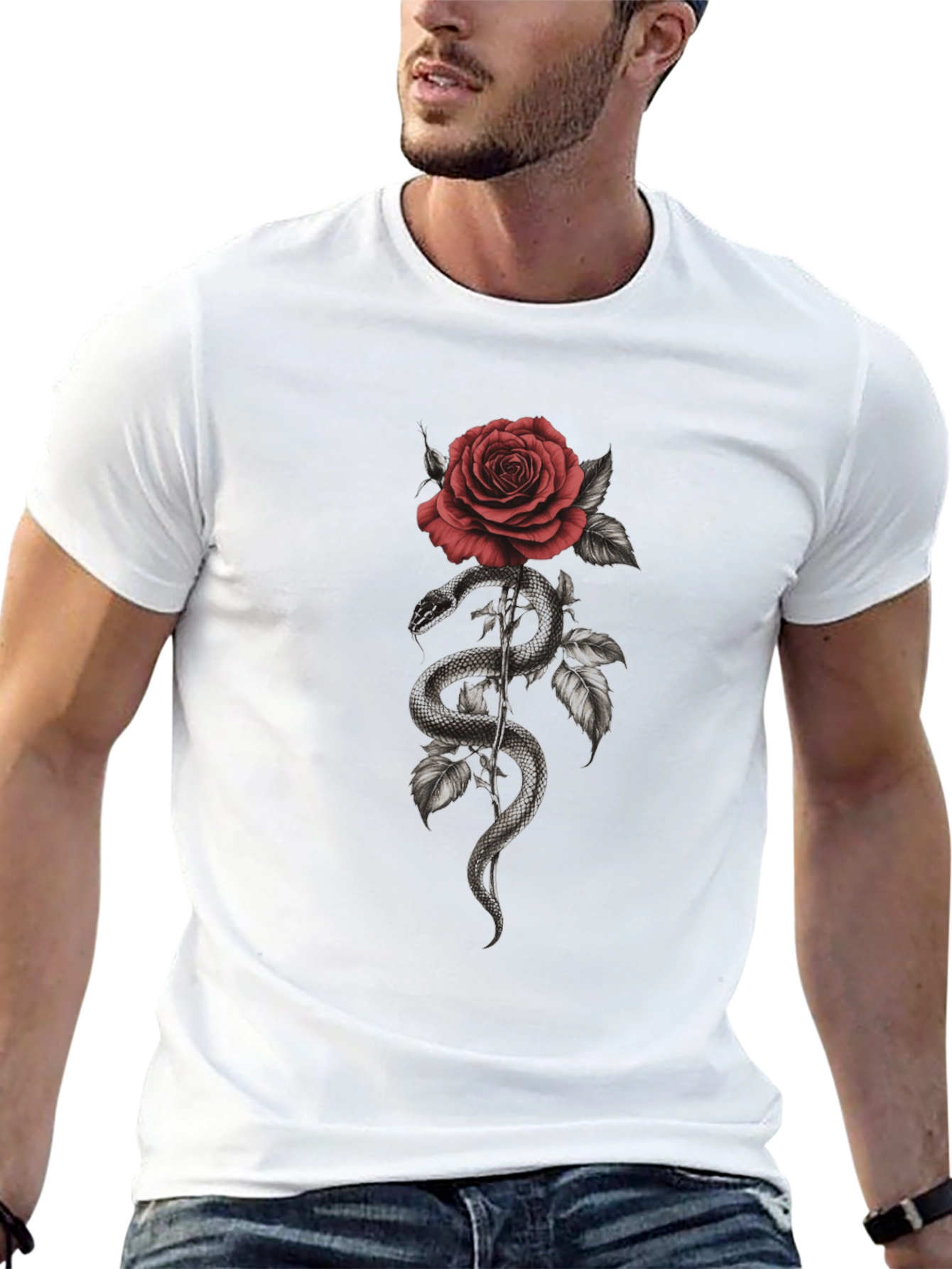 Snake and Rose Graphic Tee