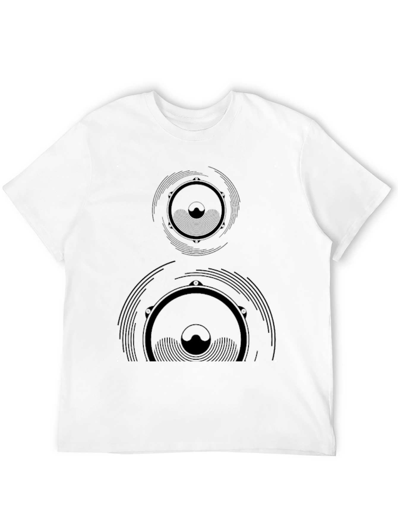 Black T-Shirt with Speaker Graphic