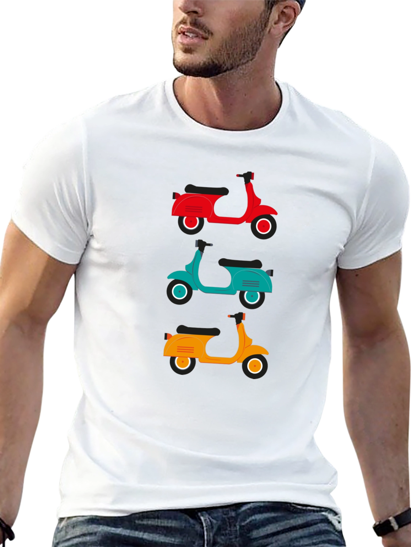 Retro Scooter T-Shirt - Fun Graphic Tee