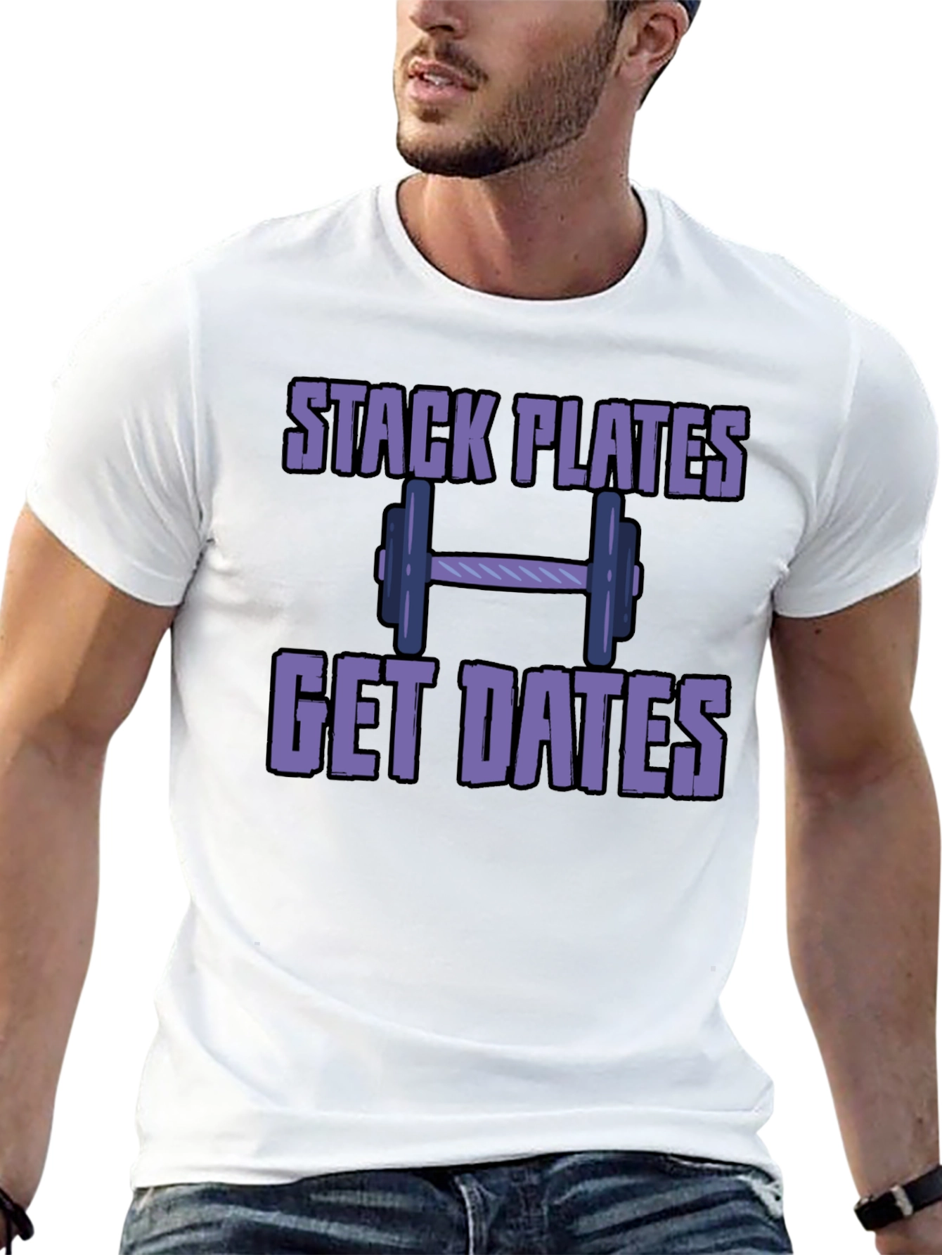 Stack Plates Get Dates Graphic T-Shirt