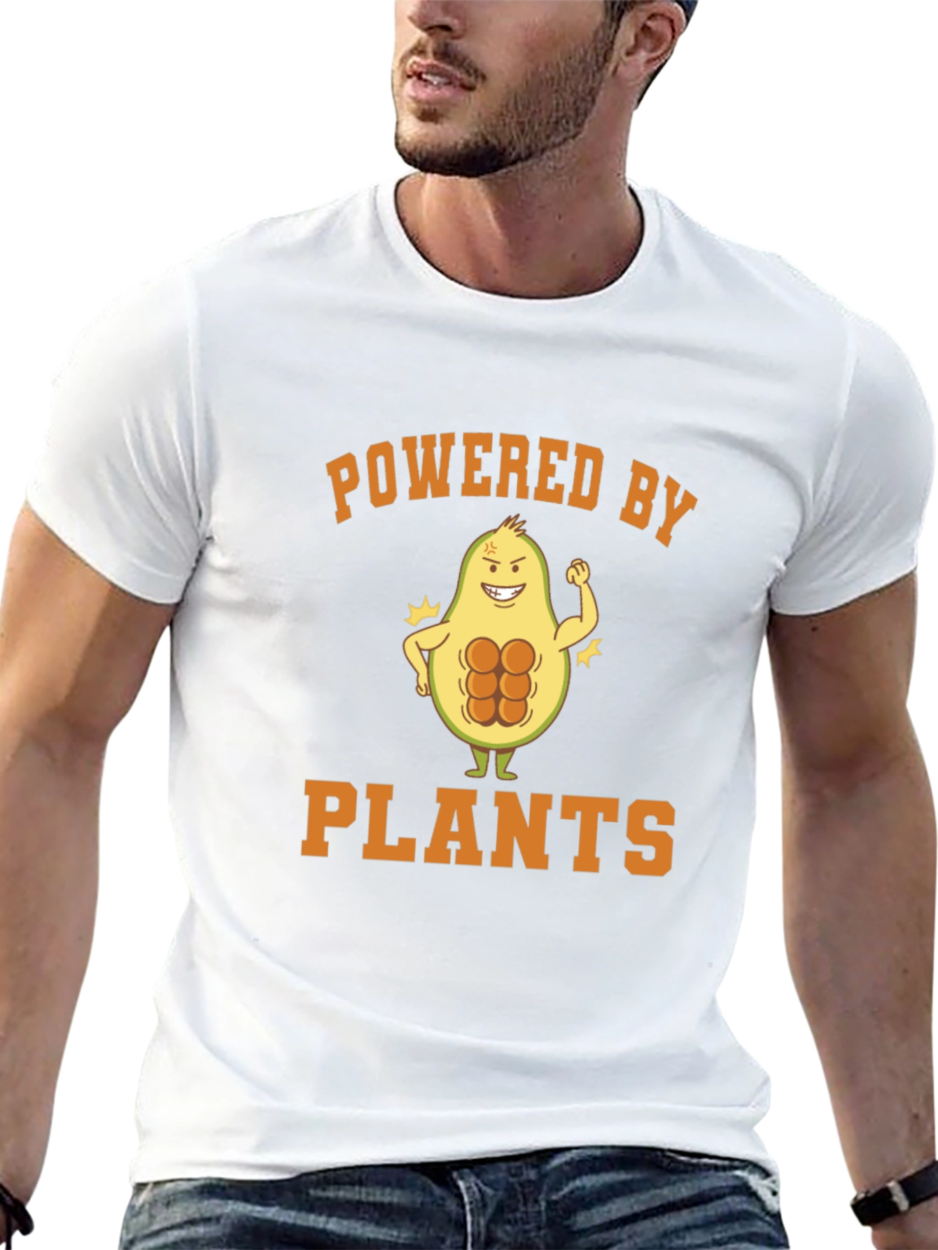 Powered by Plants Vegan T-Shirt Gym Avocado
