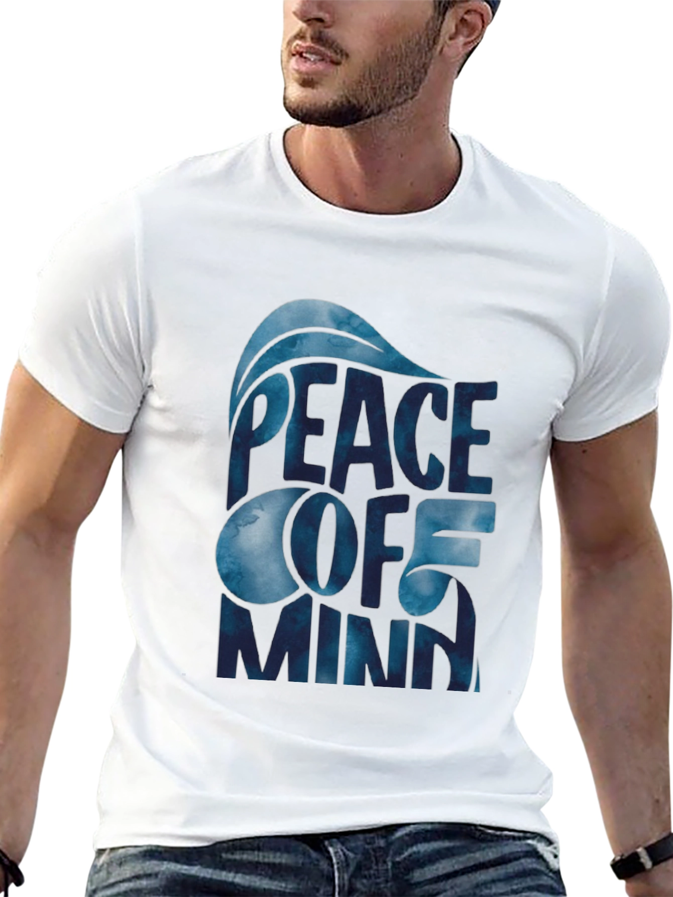 Peace of Mind Graphic Print Black T-Shirt