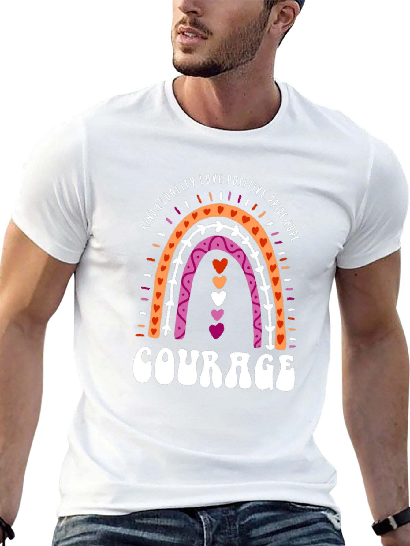 Lesbian Pride Rainbow Courage T-Shirt