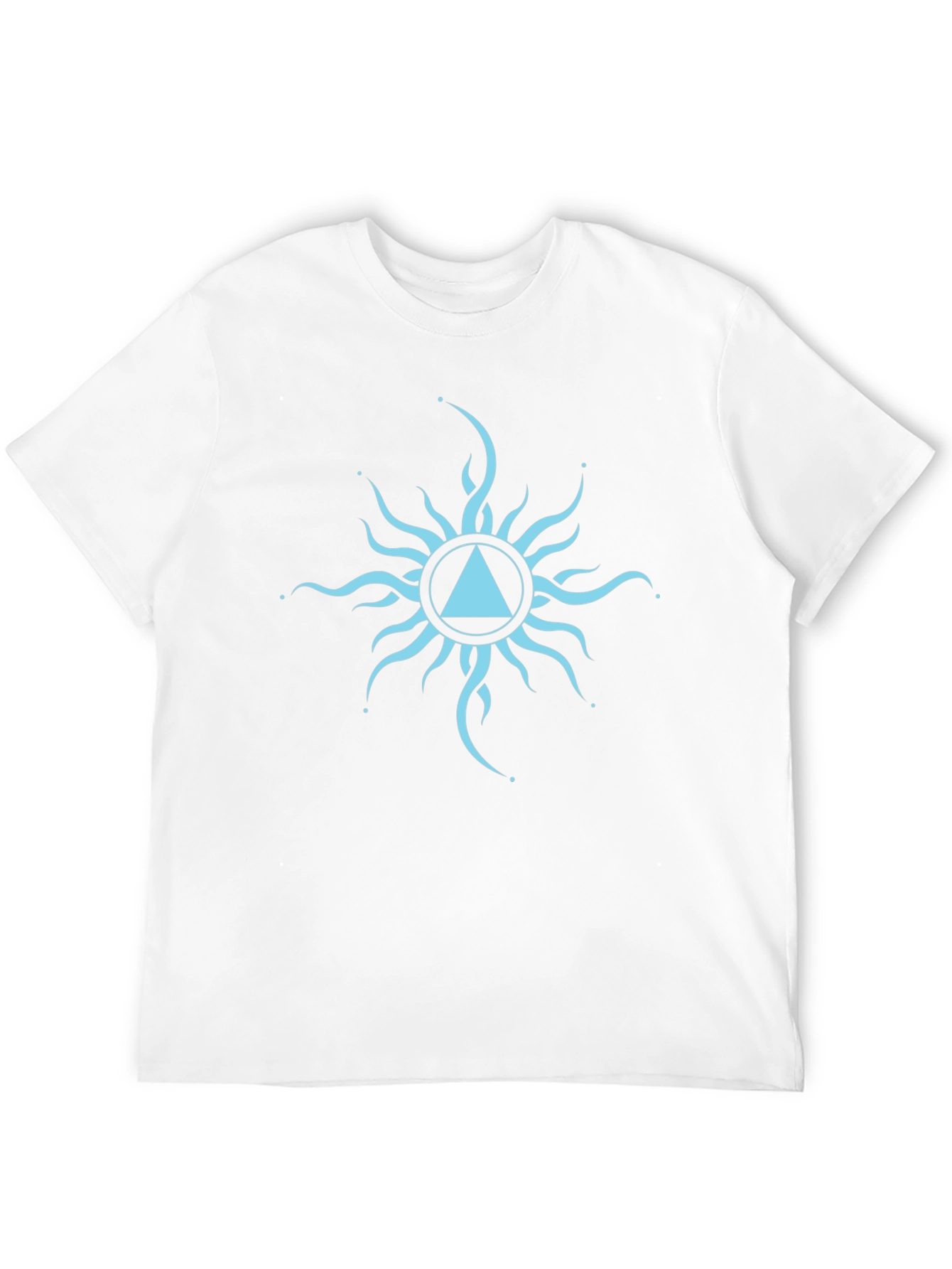 Black T-Shirt with Geometric Sun Design