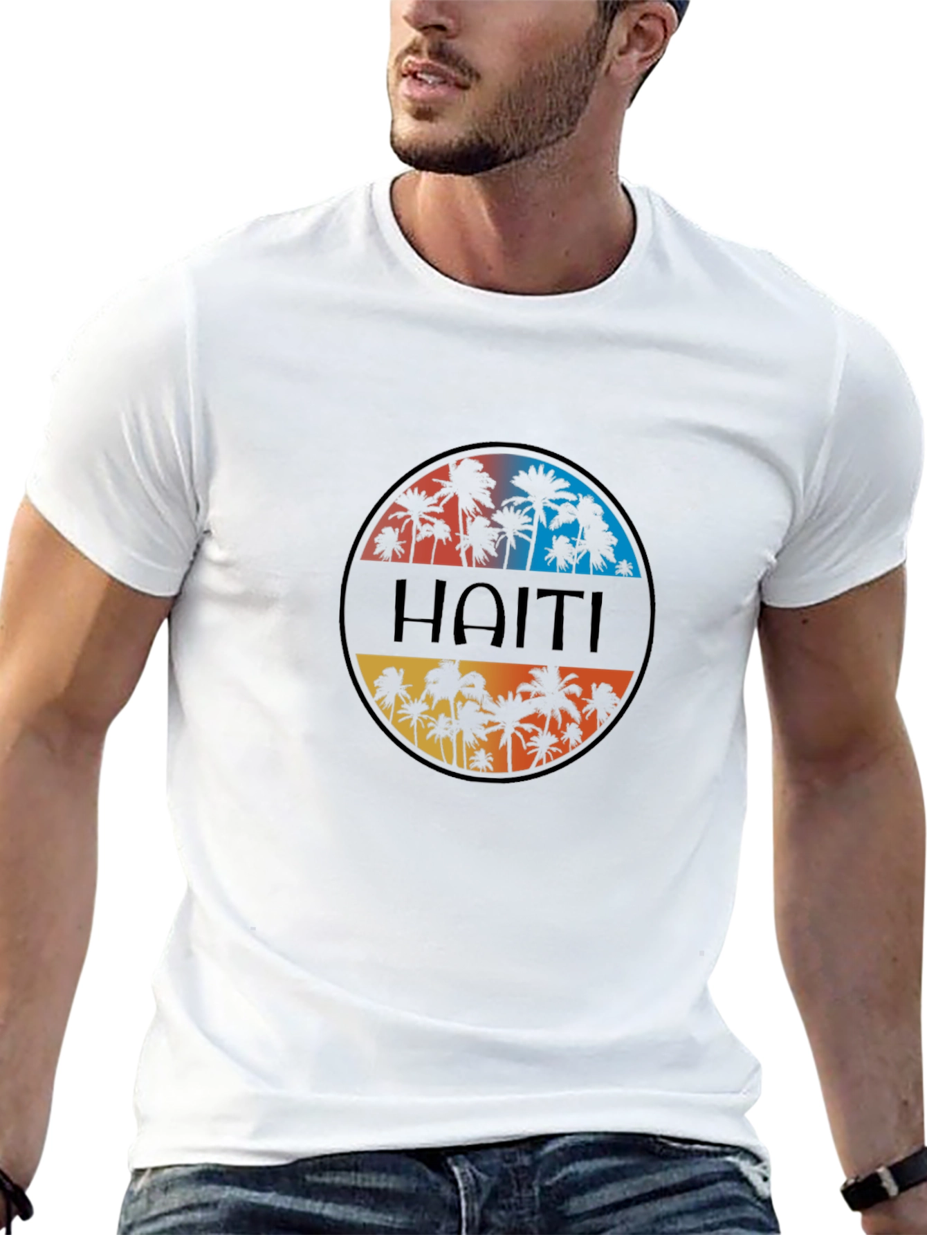 Haiti Palm Tree Graphic T-Shirt