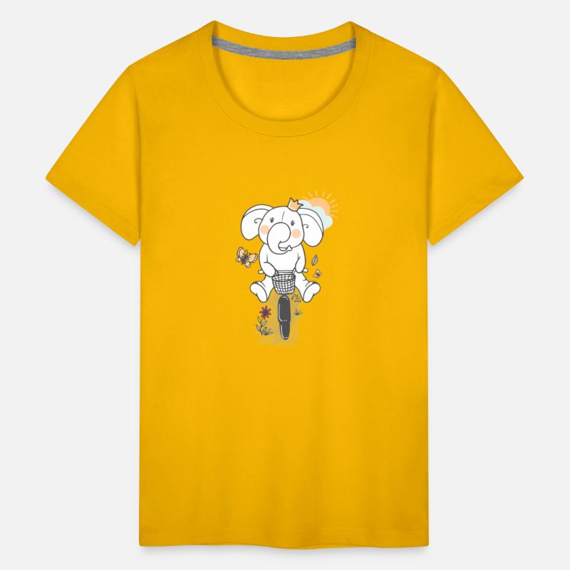 Children's T-shirt Riding an Elephant Bike