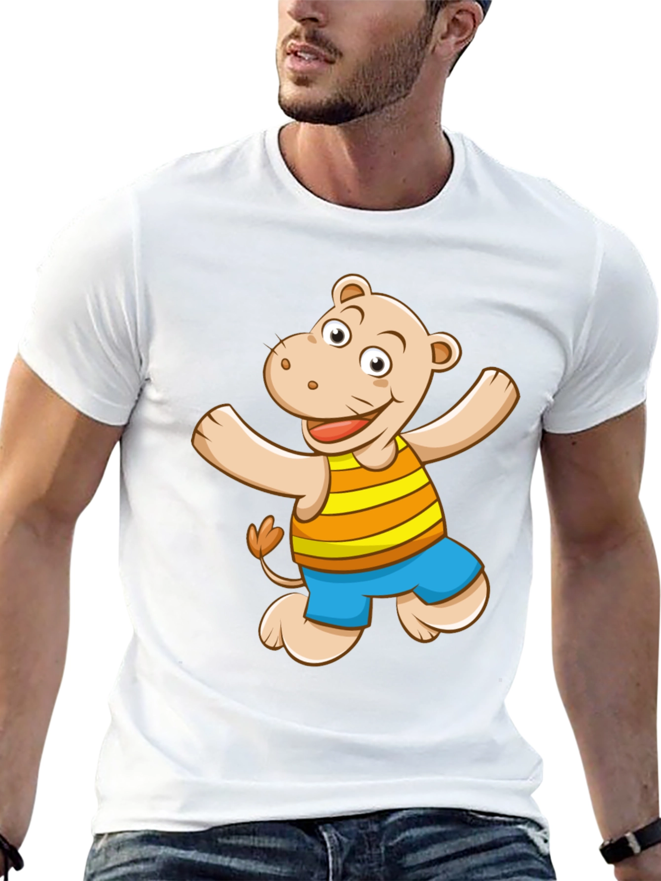 Hippo Graphic Print Black T-Shirt