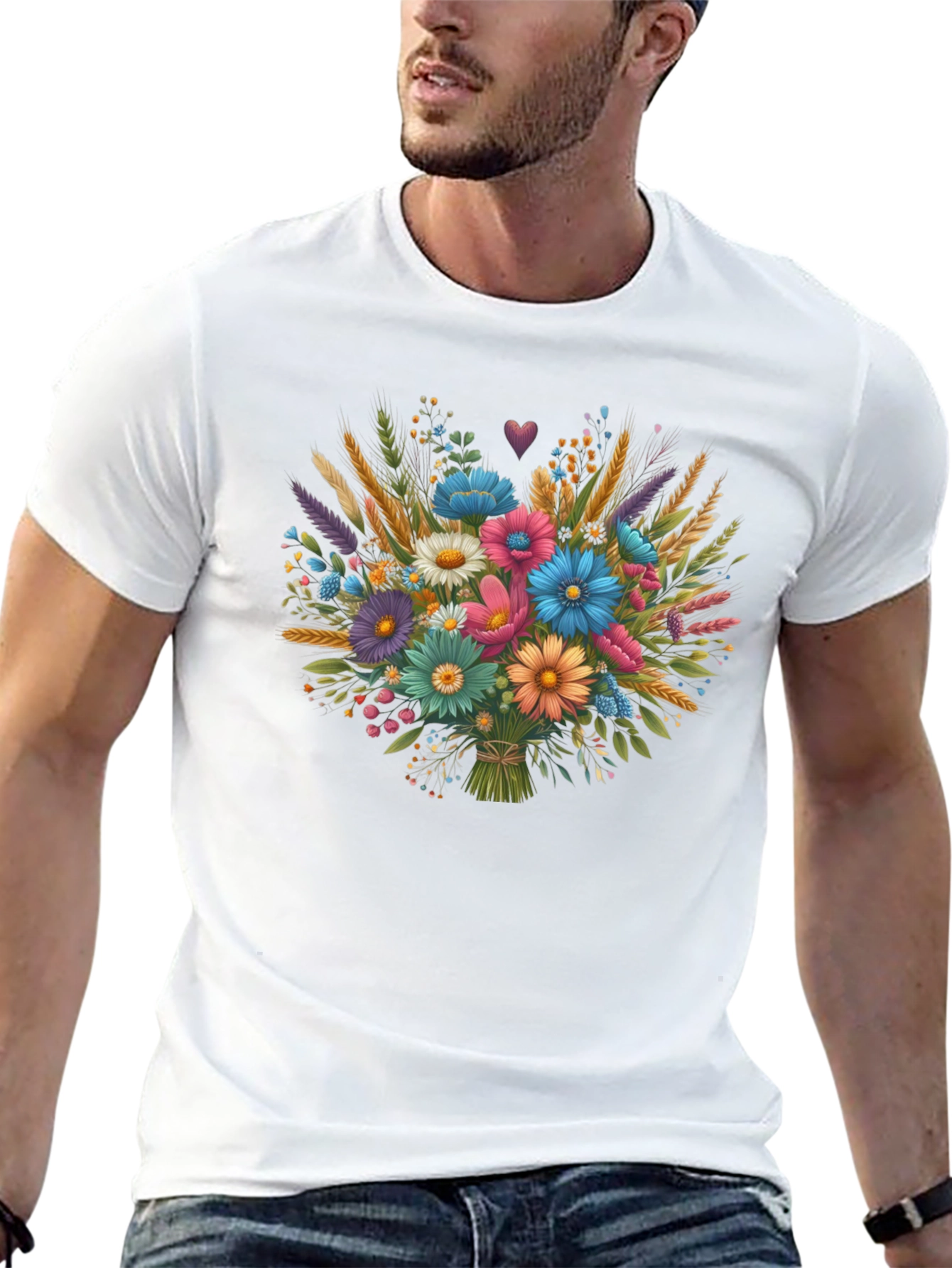 Floral Bouquet Graphic Tee - Stylish Comfort