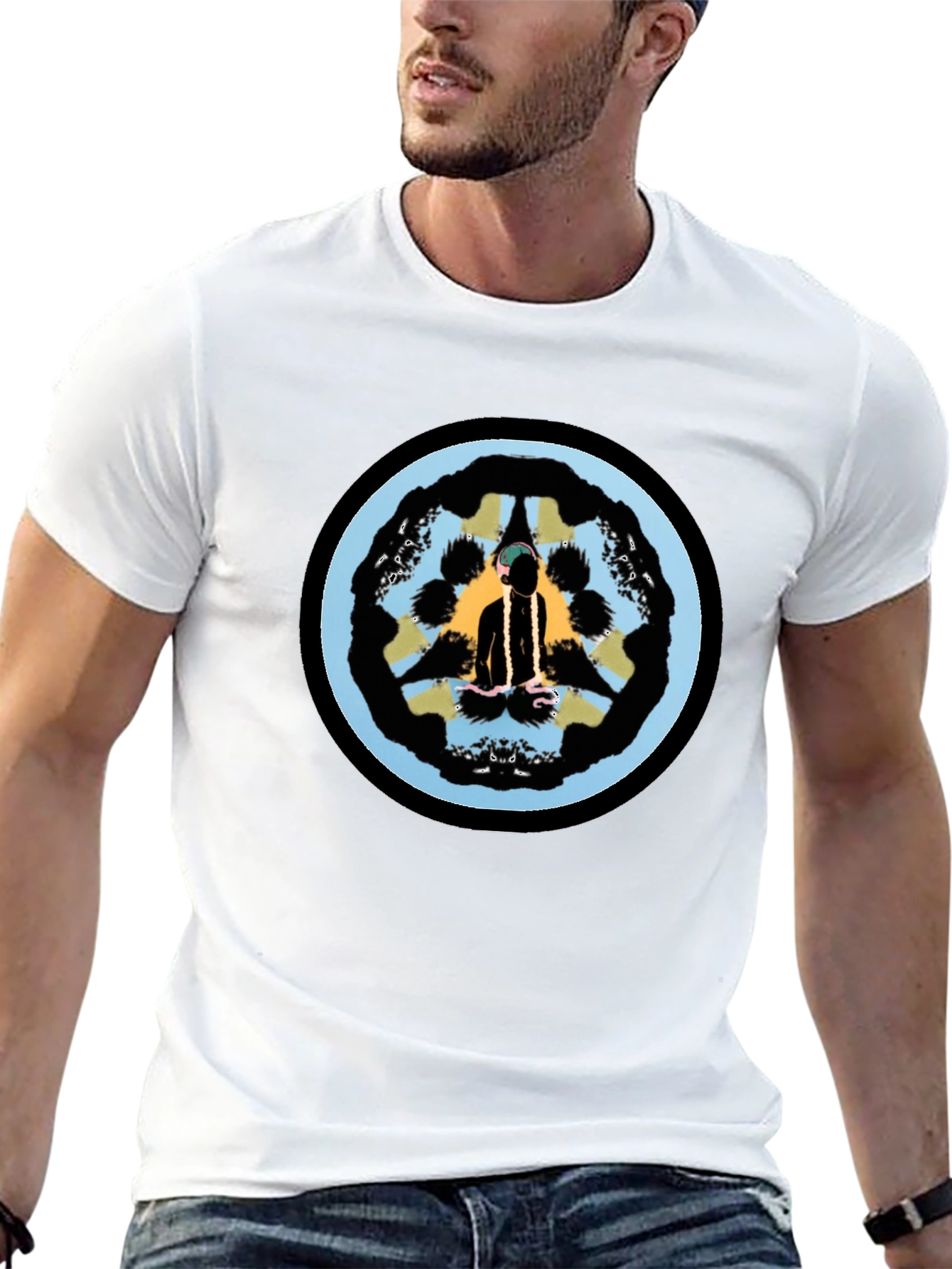 Unique Graphic Tee - Black Crew Neck T-Shirt
