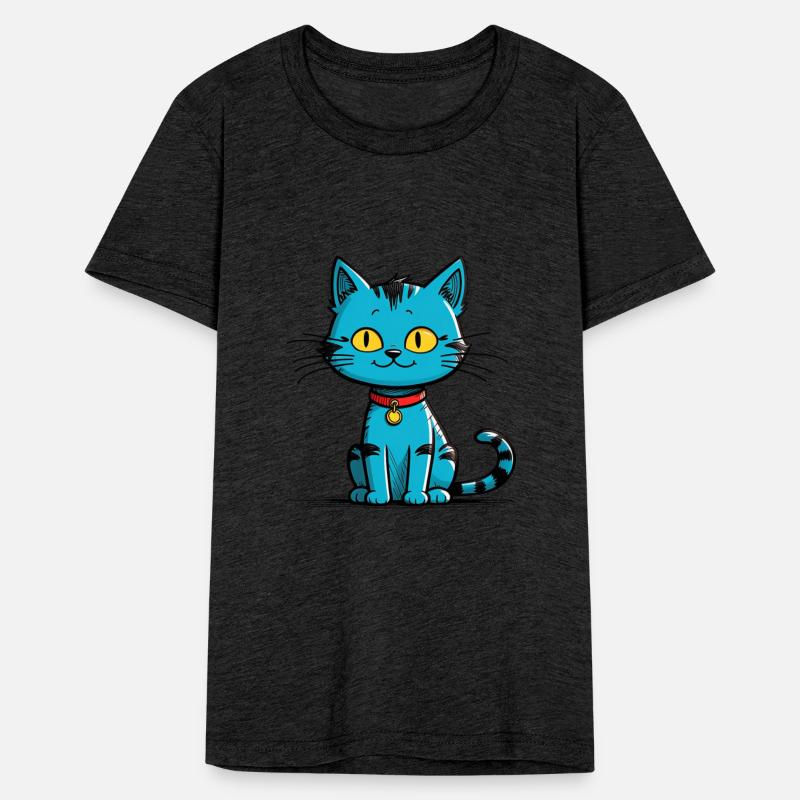 Cute Blue Cat wearing Collar