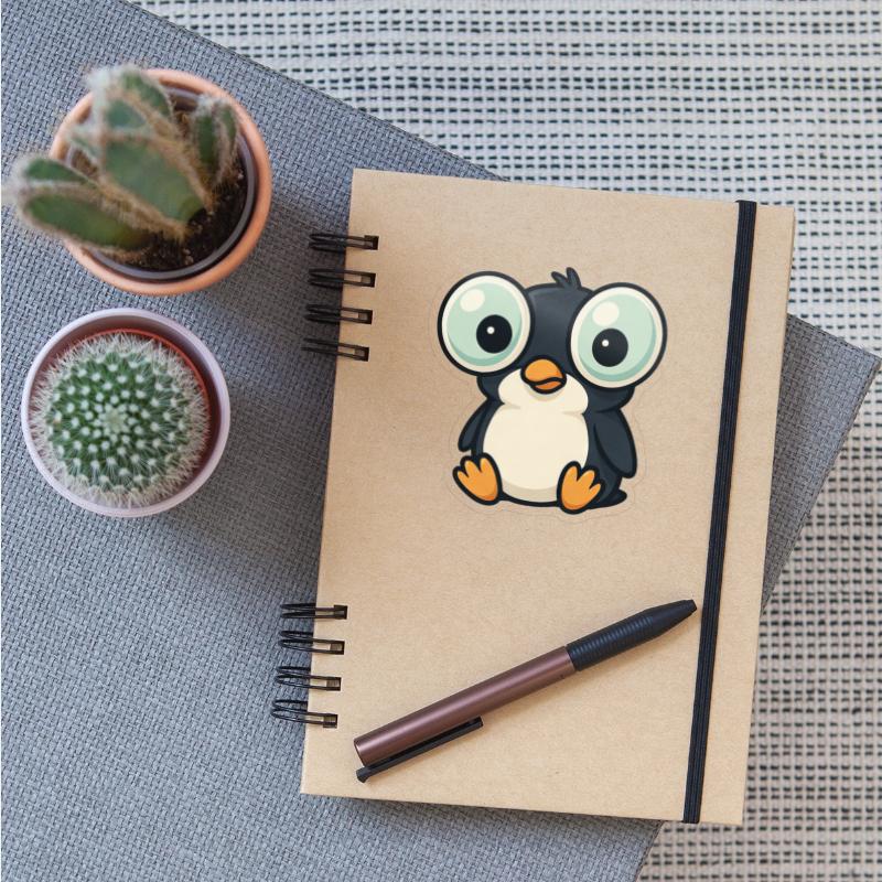 Cute penguin cartoon big eyes funny quirky