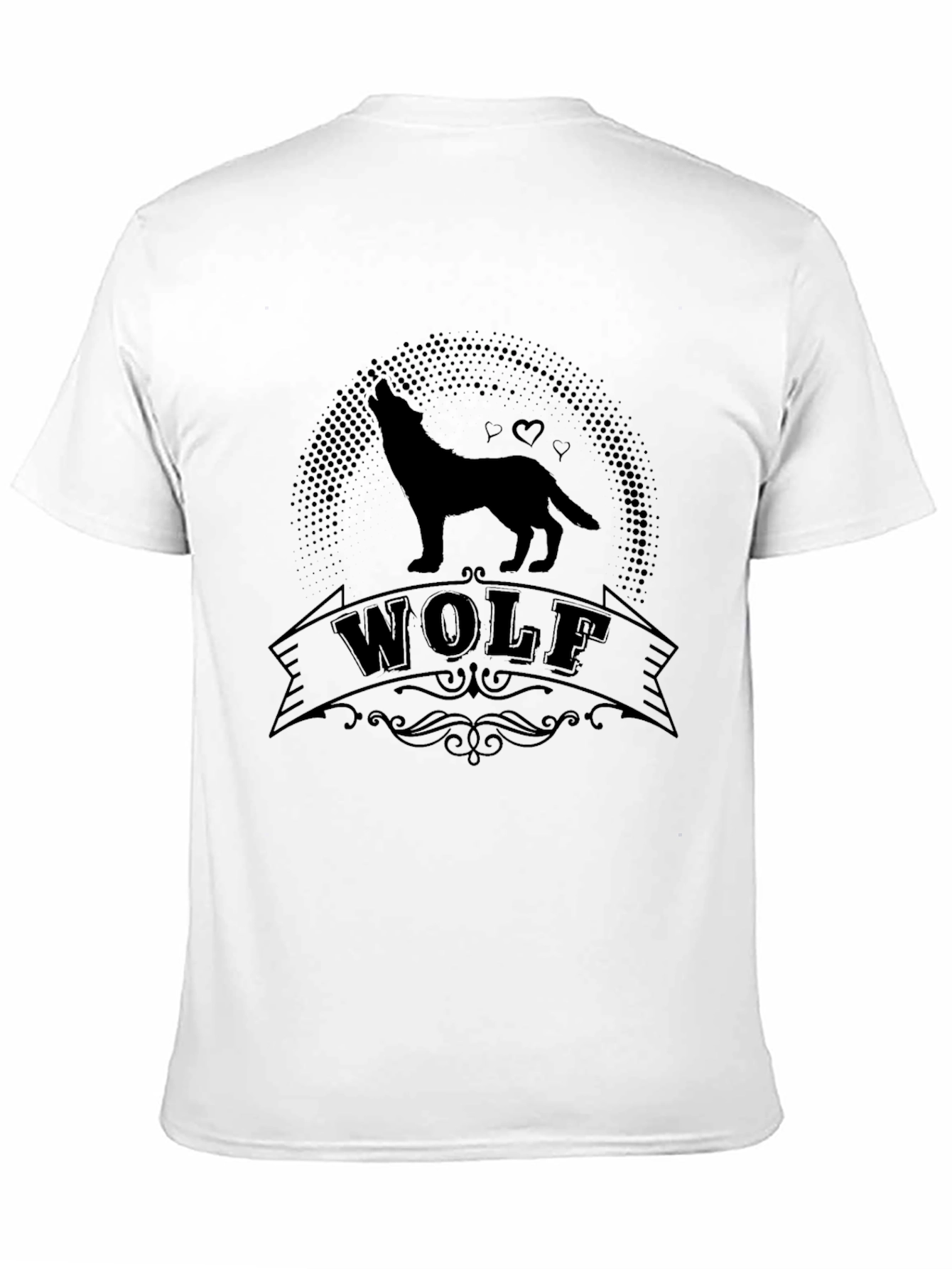 Wolf Silhouette Graphic Black T-Shirt