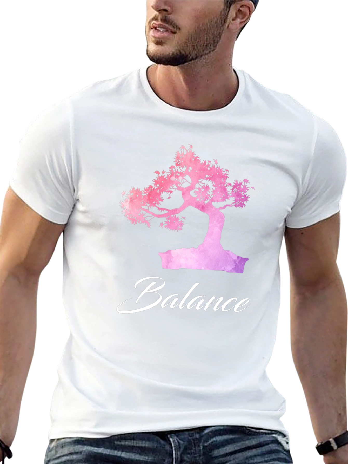 Balance Bonsai Tree Graphic T-Shirt - Zen Style