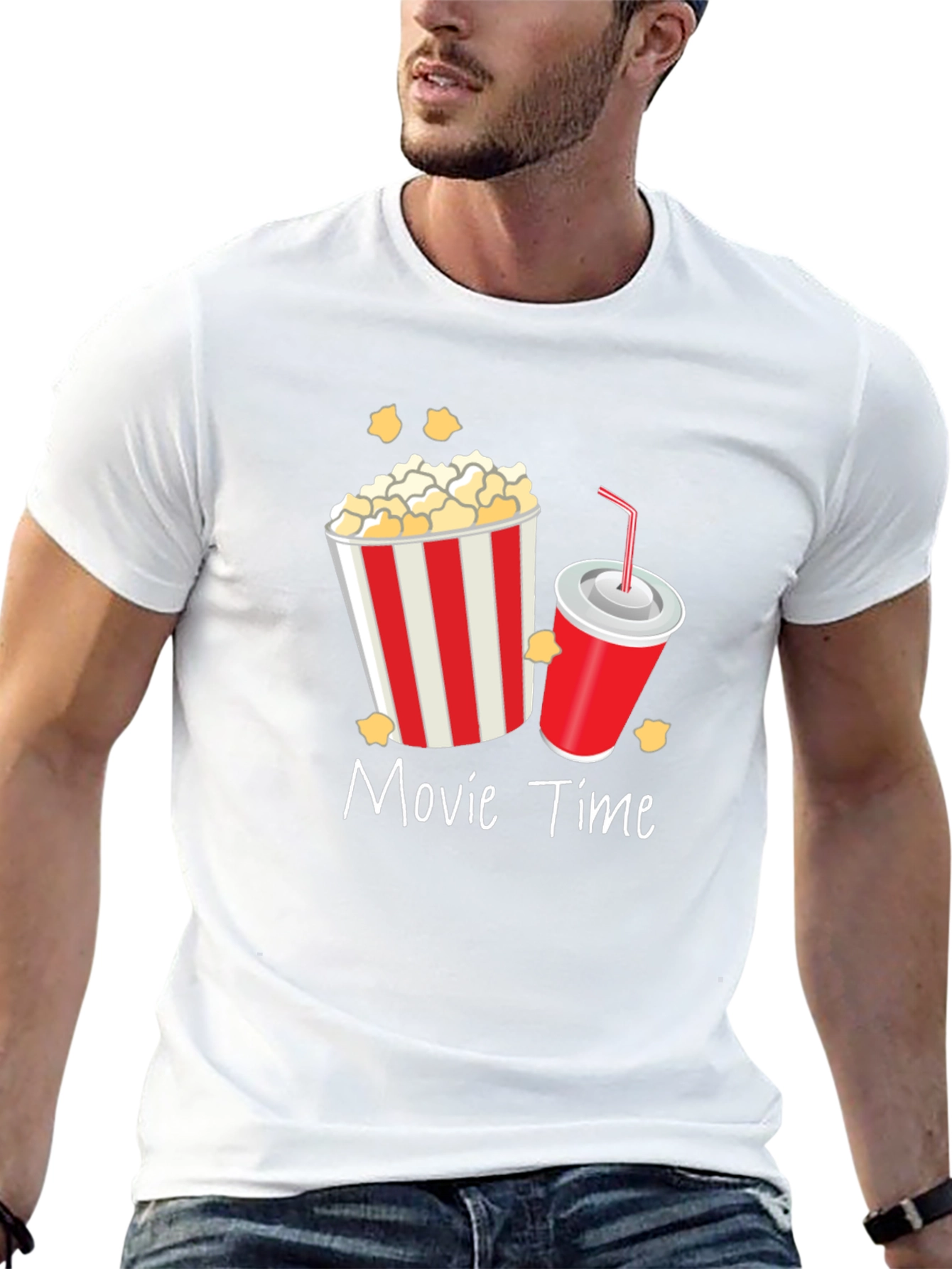 Movie Time Graphic T-Shirt - Unisex Black Tee