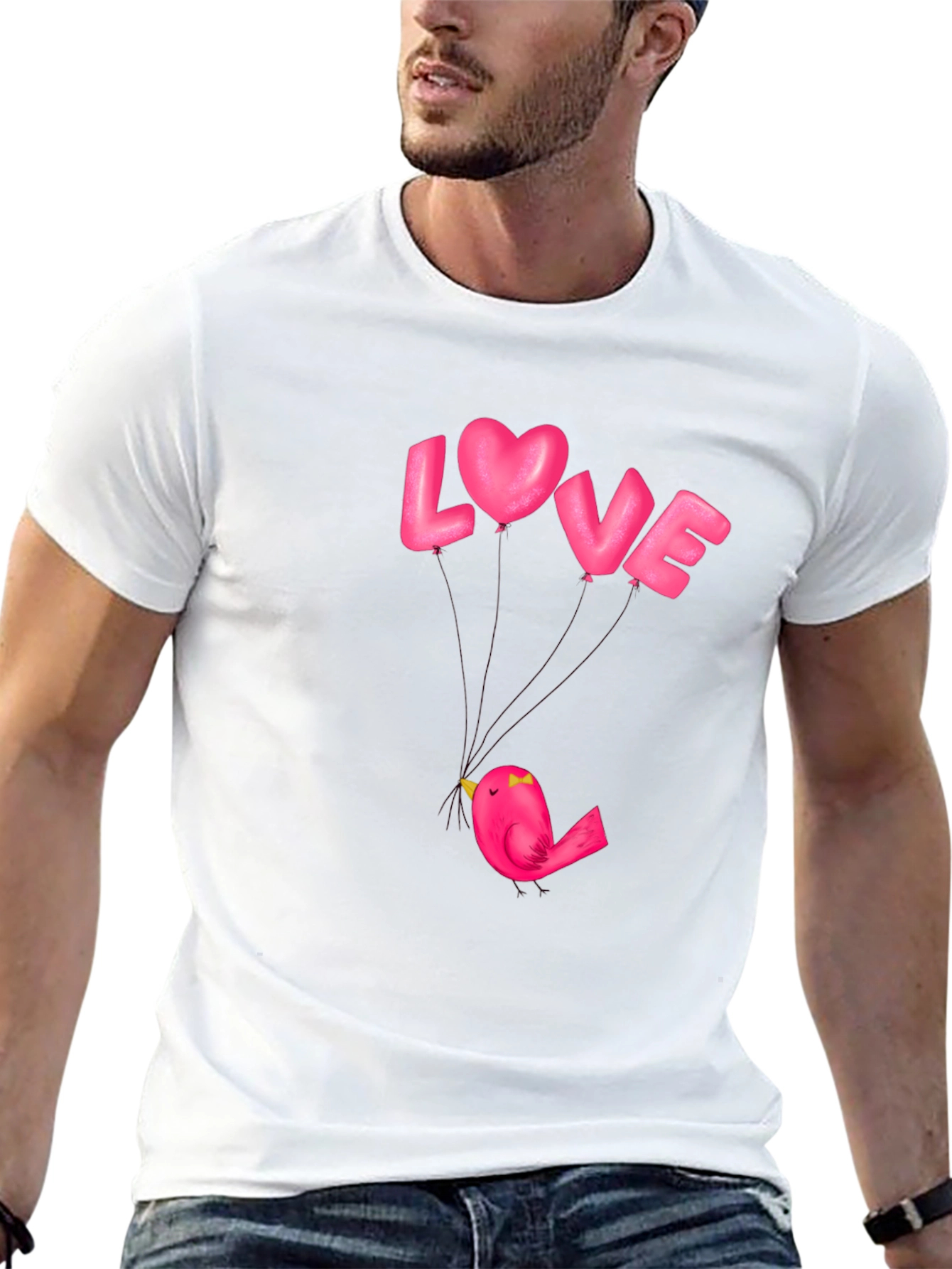Love Bird Graphic Tee - Stylish Black Cotton T-Shirt