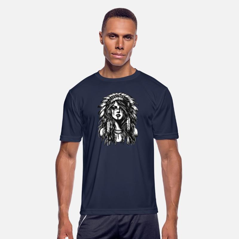 Dark Art Skull Indian Apache Girl Vintage Grunge