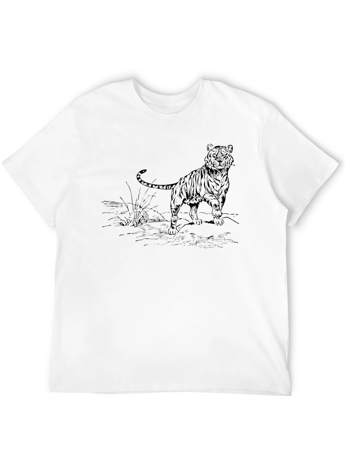 Black Tiger Graphic Print Tee