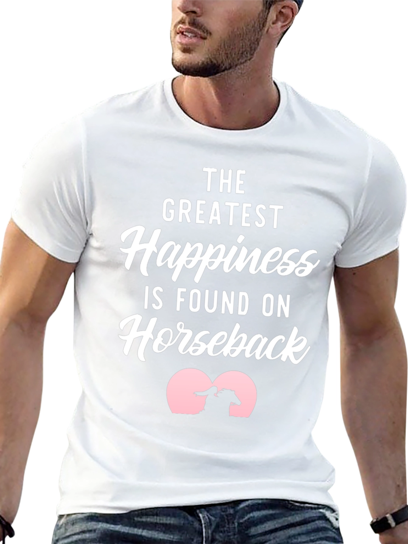 Greatest Happiness Horseback Riding Black T-Shirt