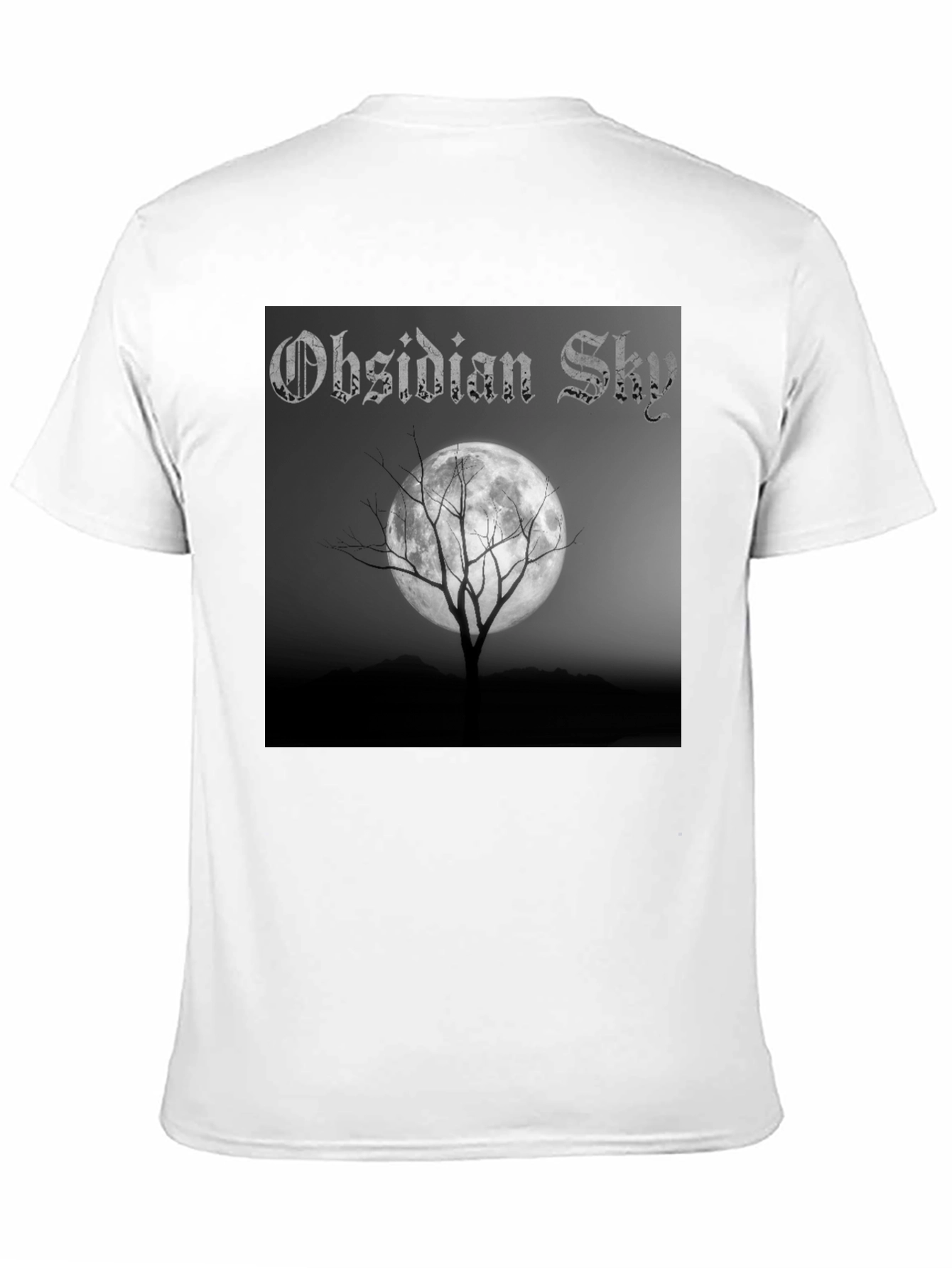 Obsidian Sky Moon Tree Black T-Shirt