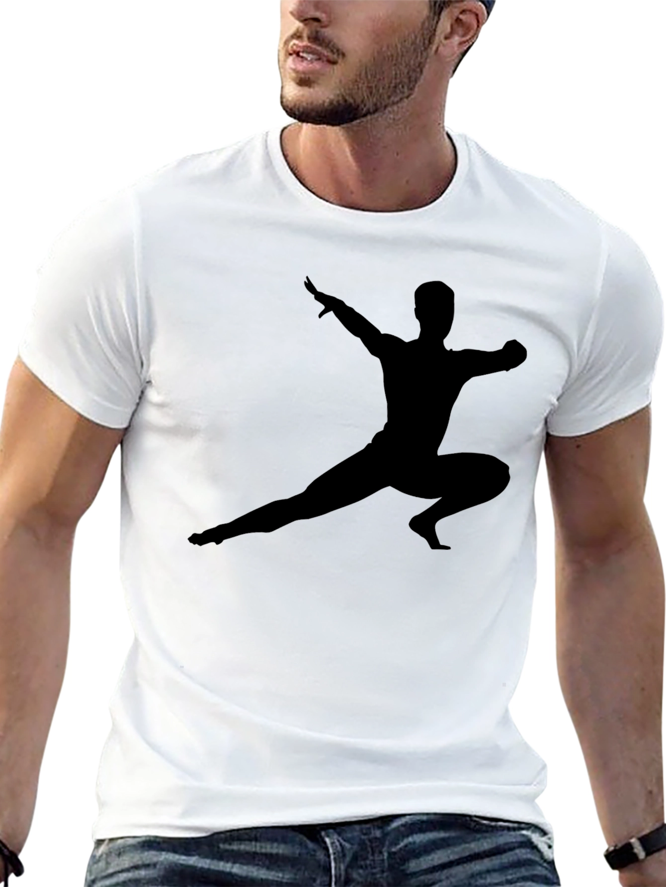 Martial Arts Silhouette Black T-Shirt