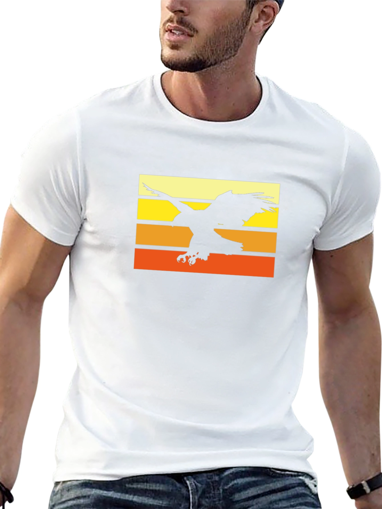 Eagle Sunset Graphic T-Shirt - Stylish Comfort