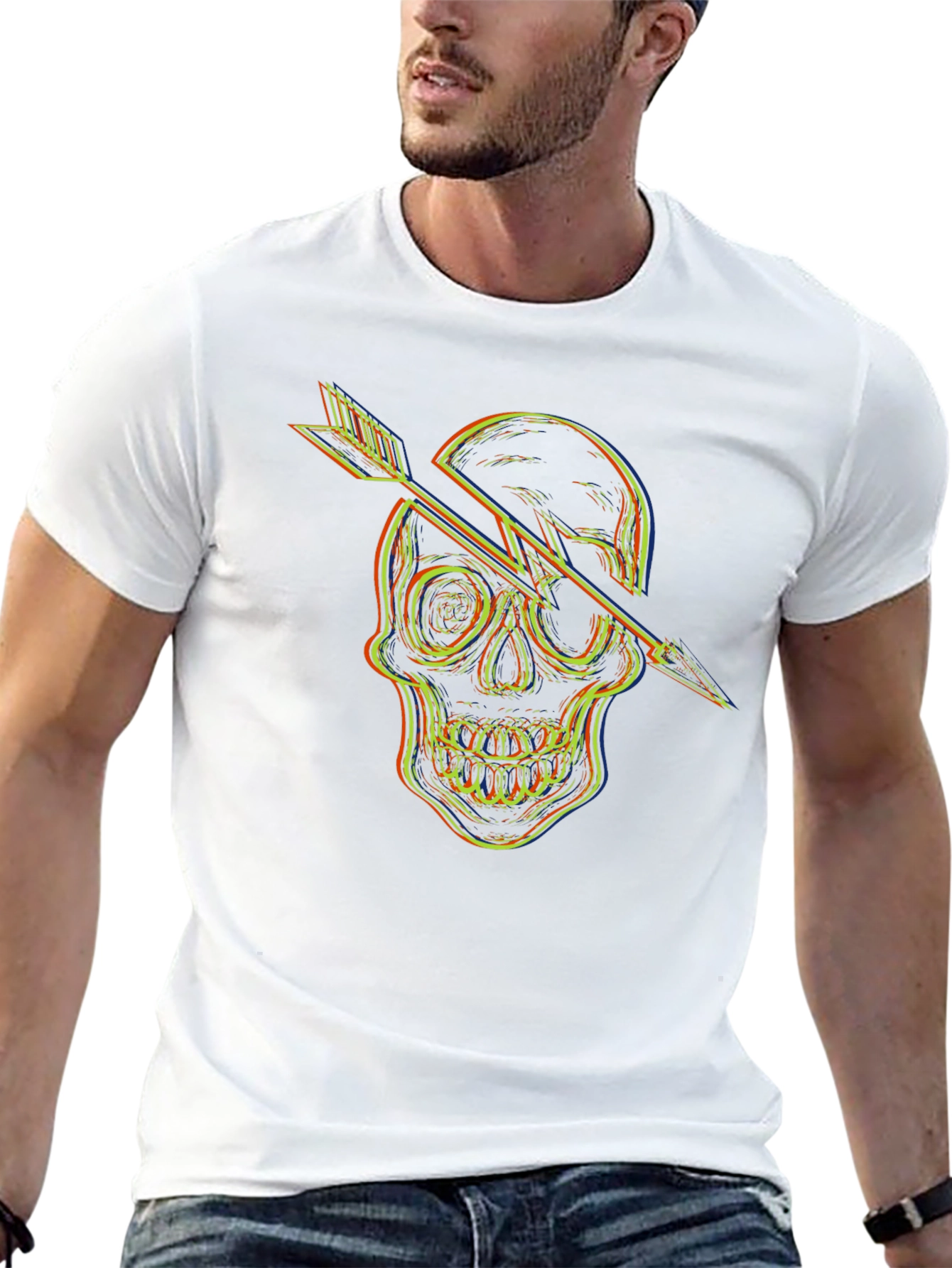 Skull Arrow Graphic T-Shirt - Mens Black Tee