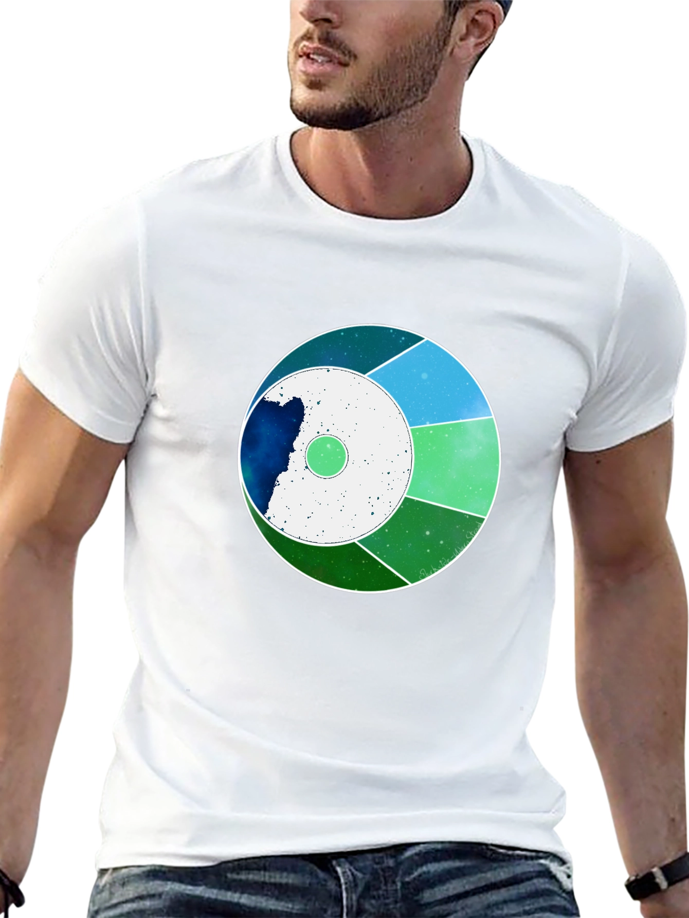Abstract Graphic Tee - Modern Design Black Shirt