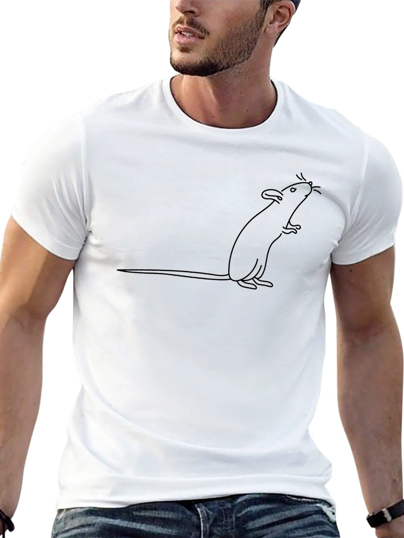 Rat Graphic Tee - Quirky Black Cotton T-Shirt