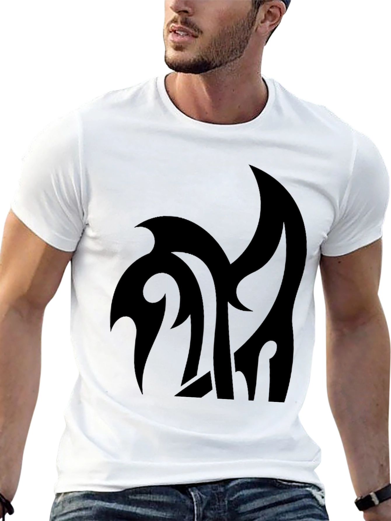 Stylish Black Graphic Tee - Modern Design