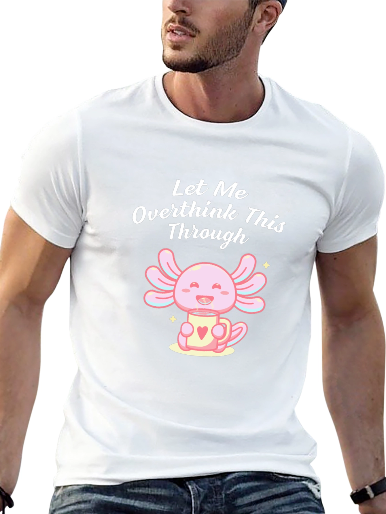 Overthink Axolotl Graphic Tee - Trendy Unisex Shirt