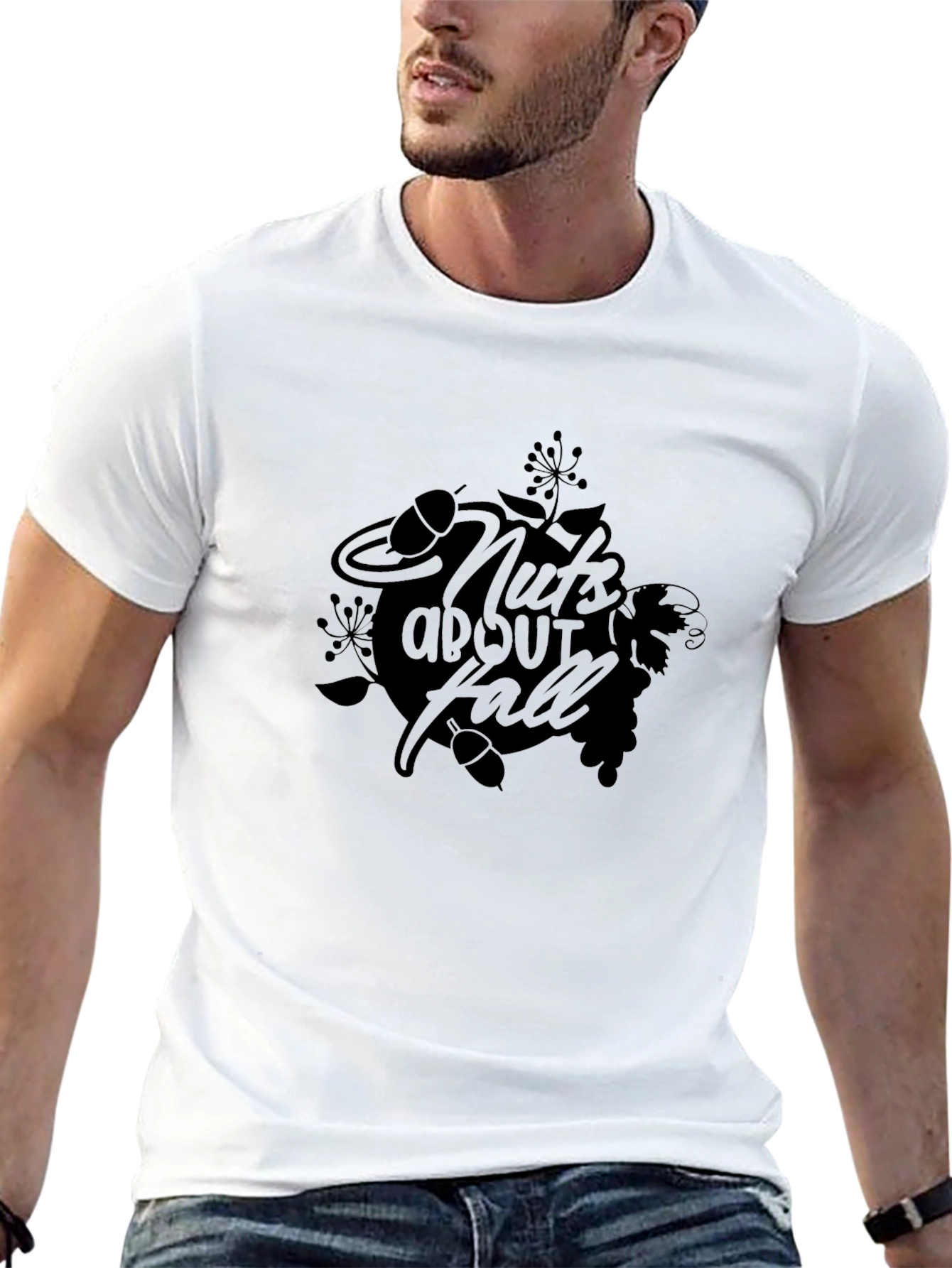 Nuts About Fall Black Graphic Tee