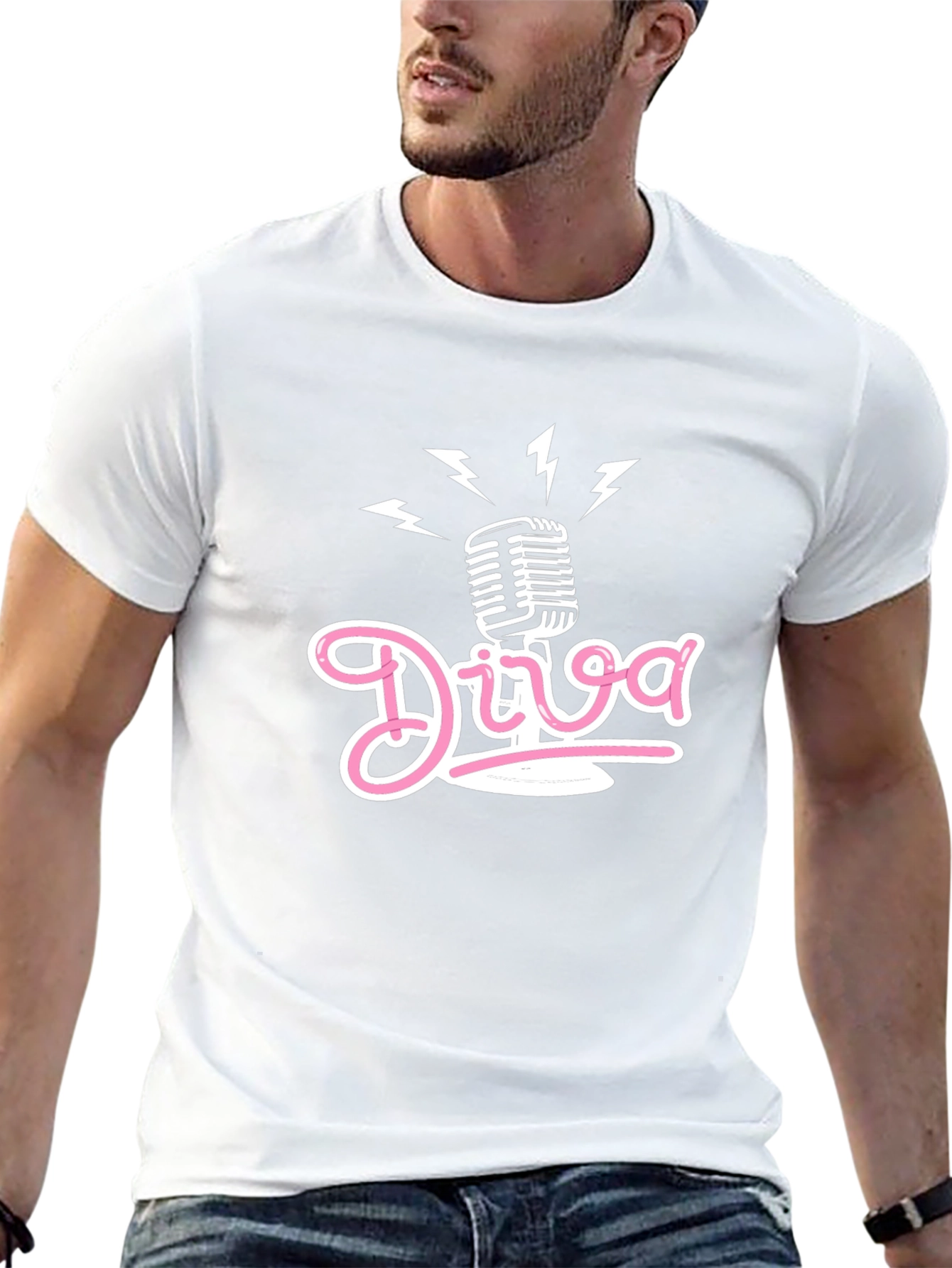 Diva Microphone Graphic T-Shirt - Stylish Music Lover Tee
