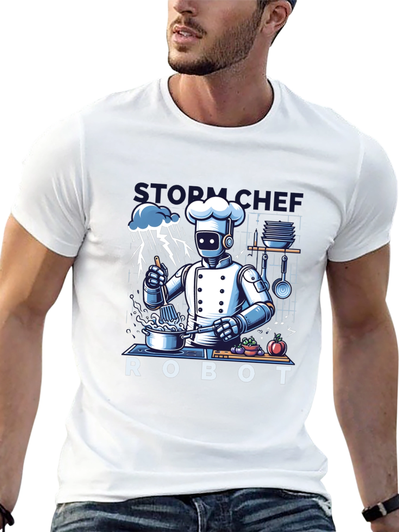 Storm Chef Robot T-Shirt - Unique Graphic Tee