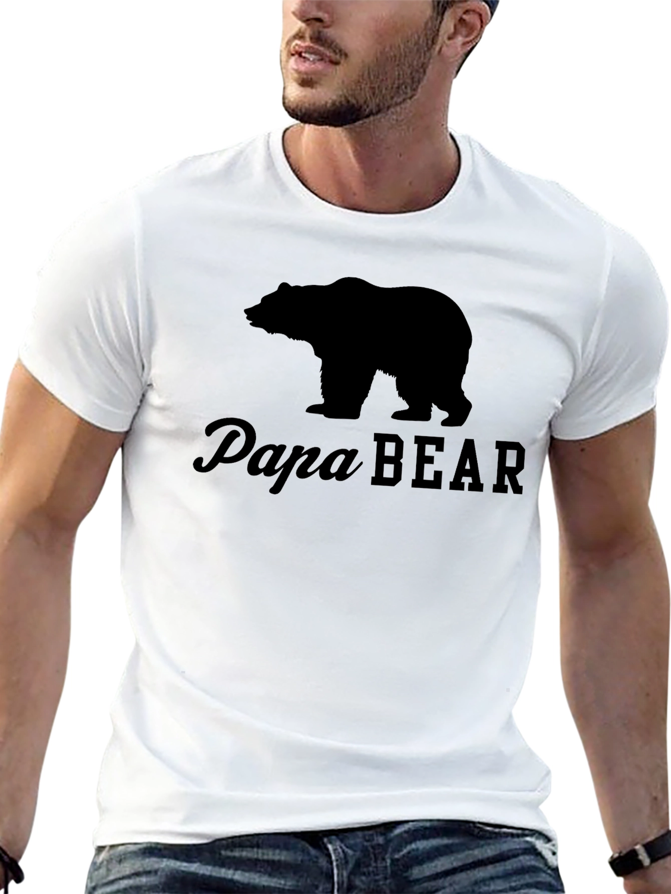 Papa Bear Black T-Shirt - Mens Graphic Tee