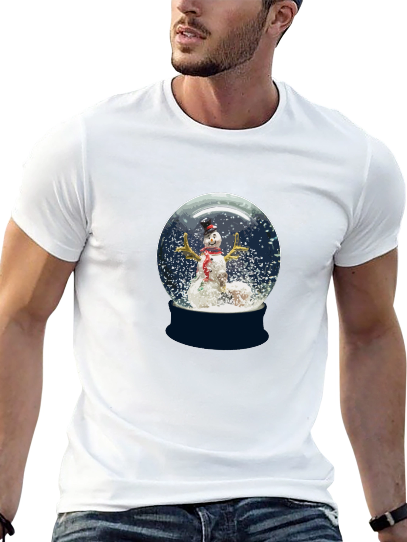 Snow Globe Snowman Graphic Tee