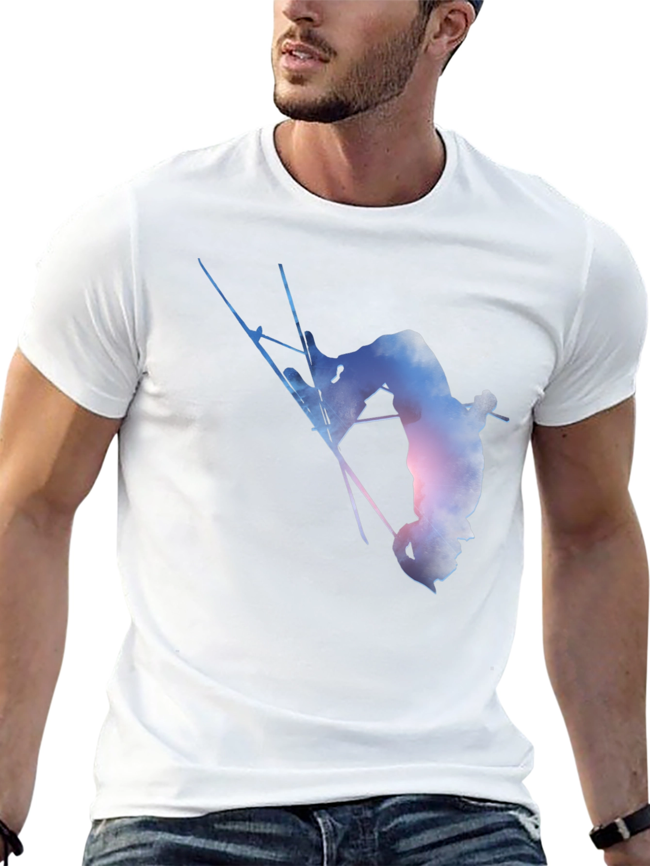 Cool Skiing Stunt Graphic T-Shirt
