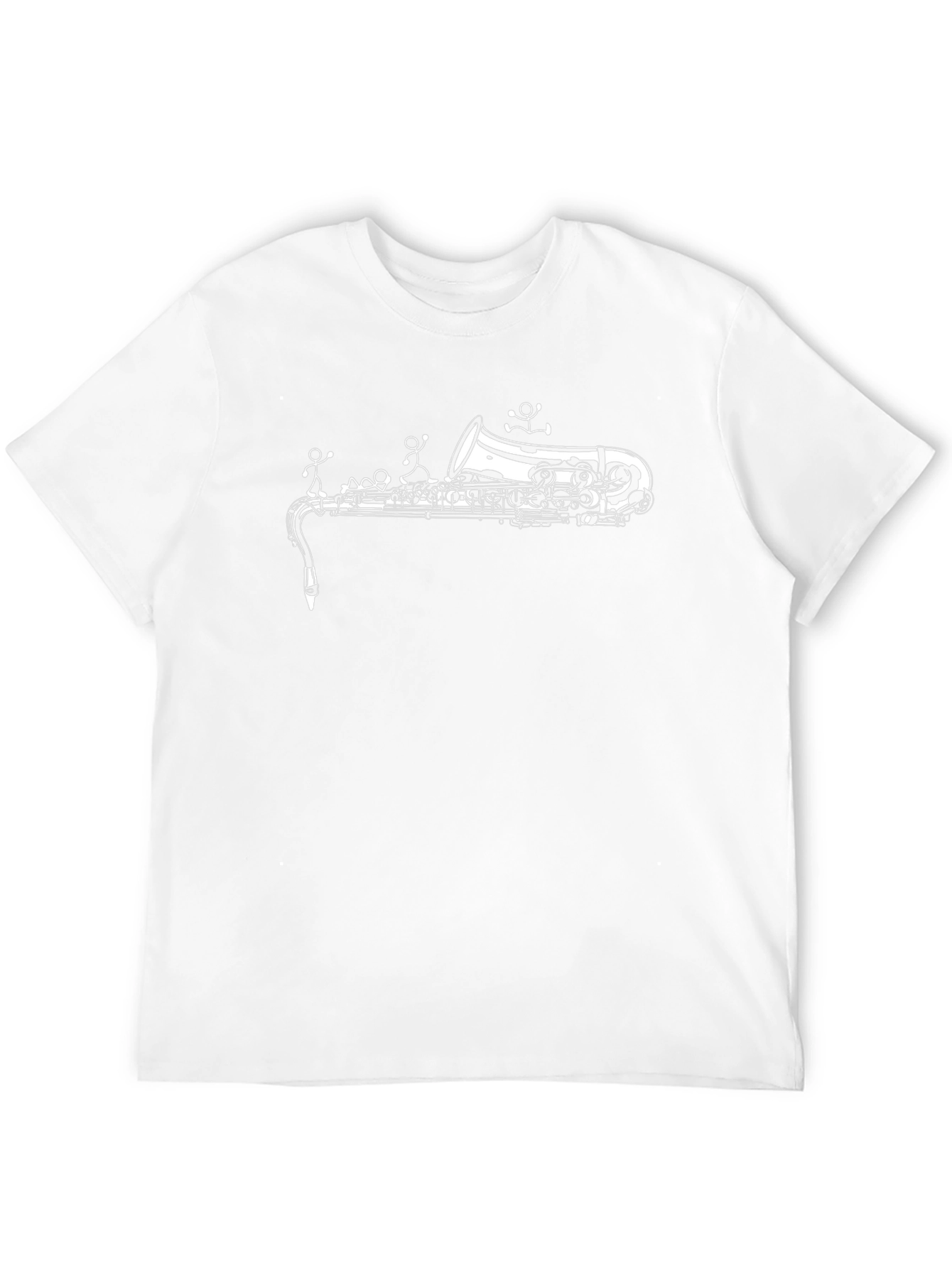 Saxophone Stick Figures Black T-Shirt